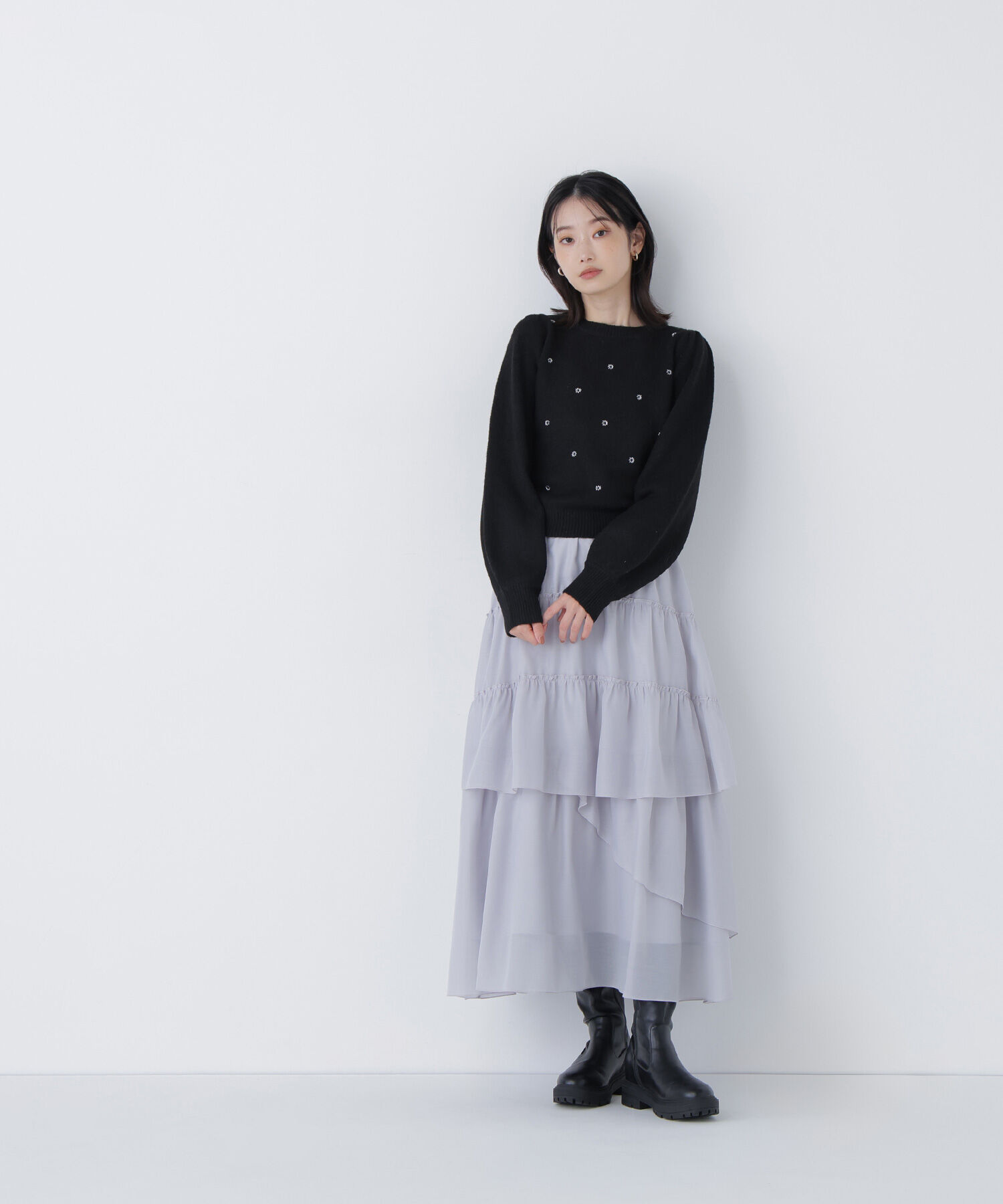  「フラワー刺繍ニット」|ニット・セーター|