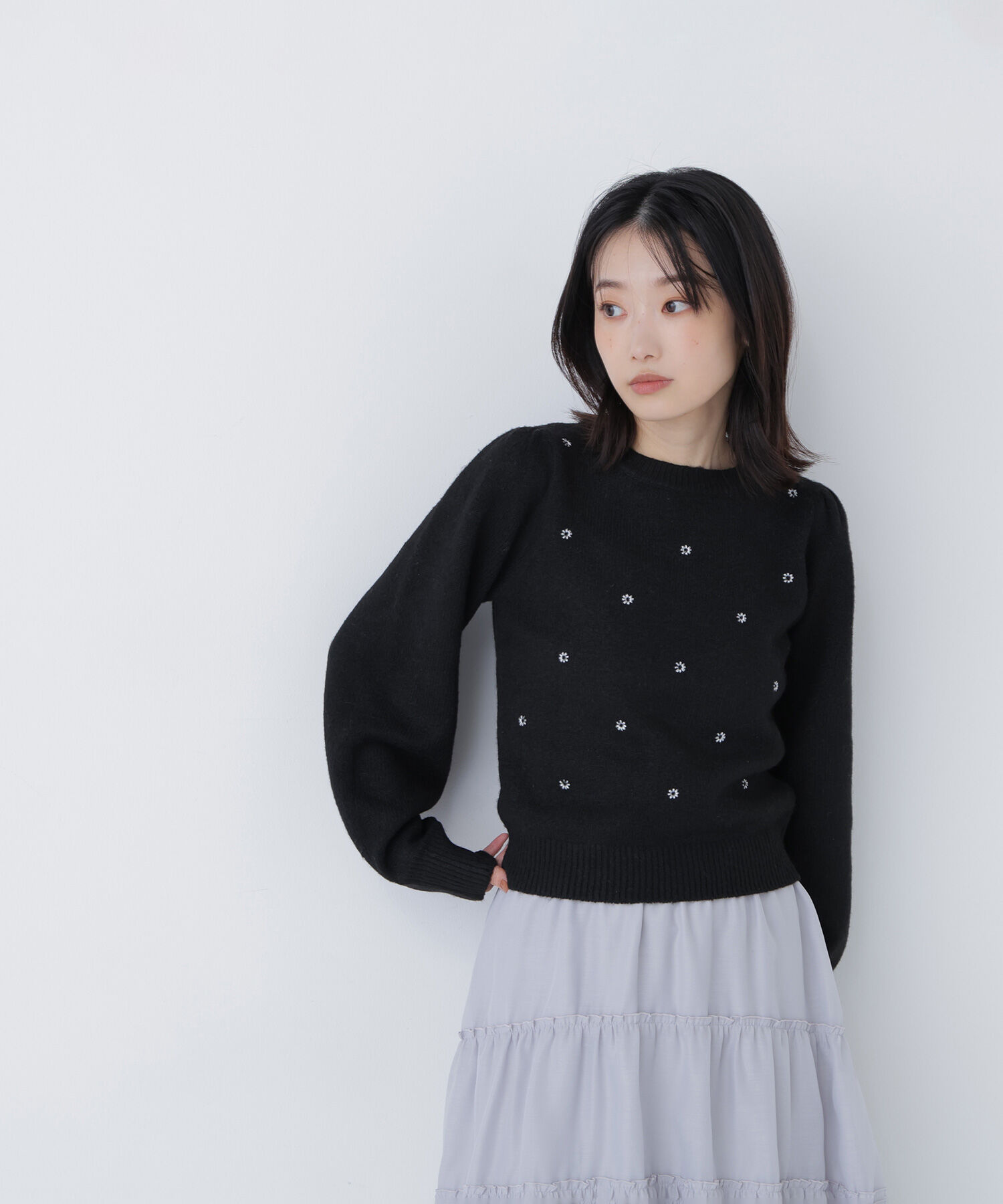  「フラワー刺繍ニット」|ニット・セーター|