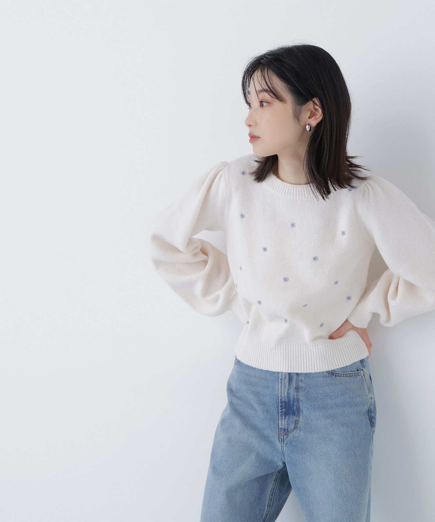  「フラワー刺繍ニット」|ニット・セーター|