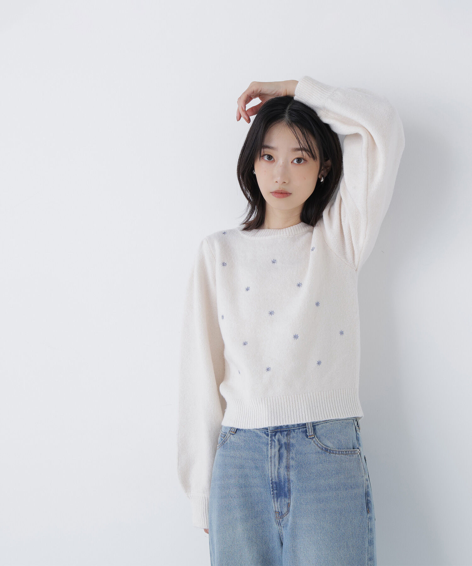  「フラワー刺繍ニット」|ニット・セーター|