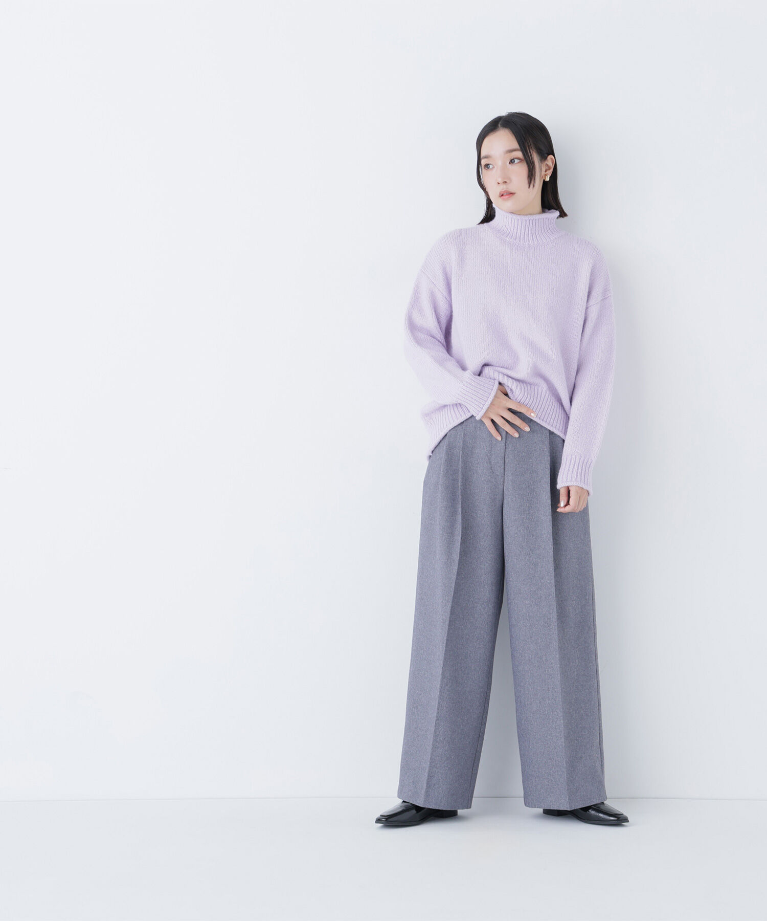  「ロールネックニットブルオーバー」|ニット・セーター|