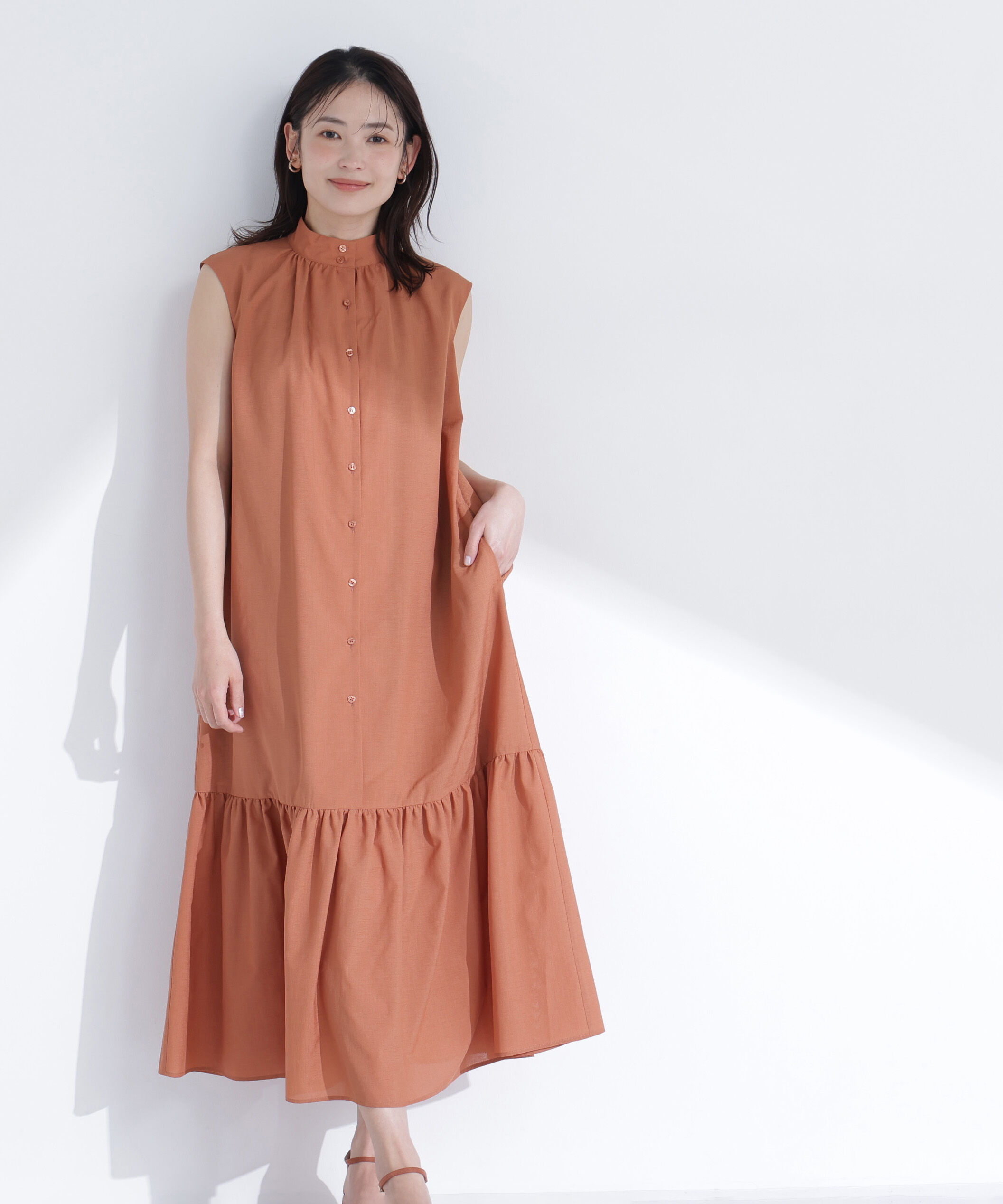  「ティアードベルテッドワンピース」|ワンピース|