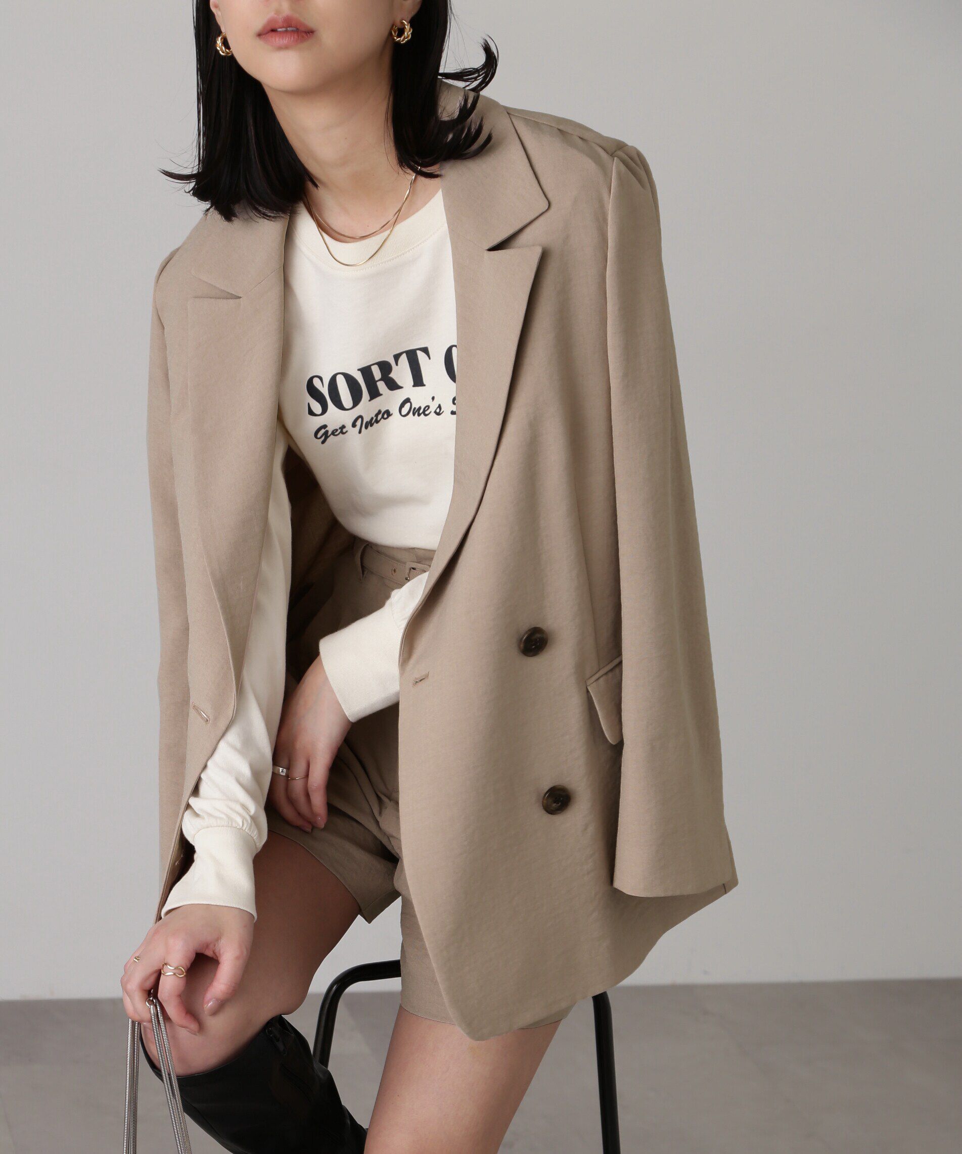  「[低身長サイズ/Sシリーズ]気流染めダブルジャケット」|その他|