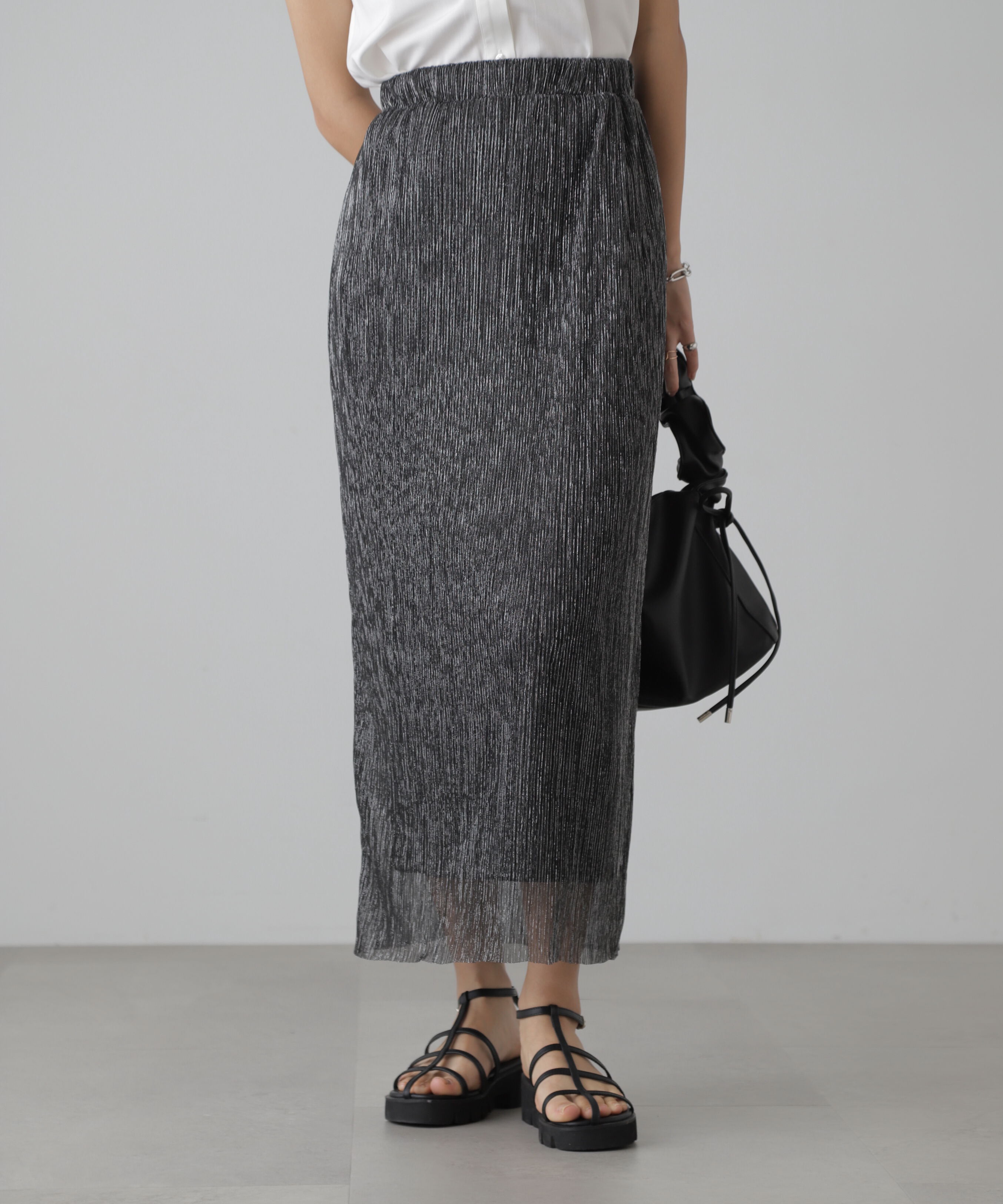  「ラメプリーツナロースカート」|スカート|