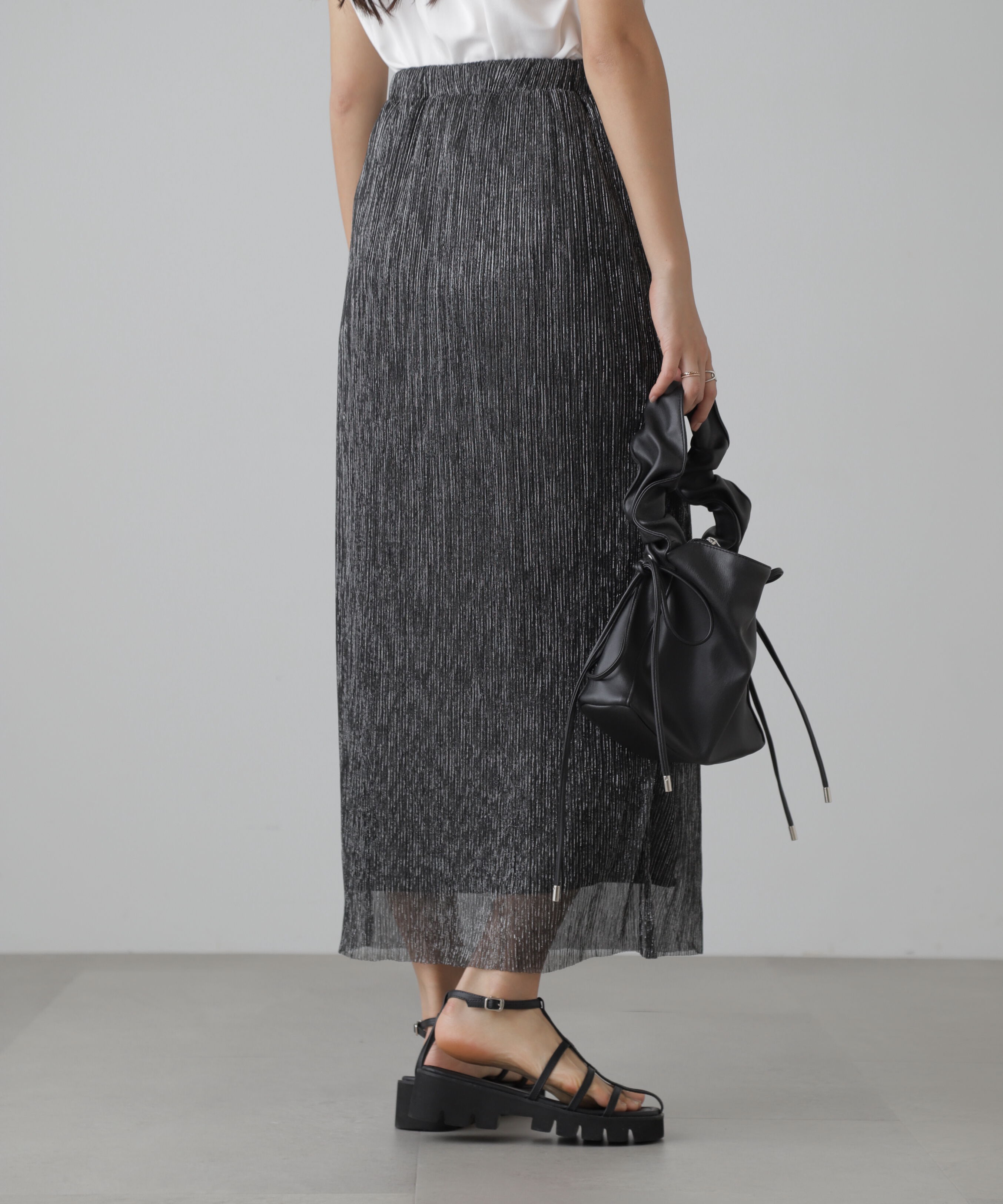  「ラメプリーツナロースカート」|スカート|