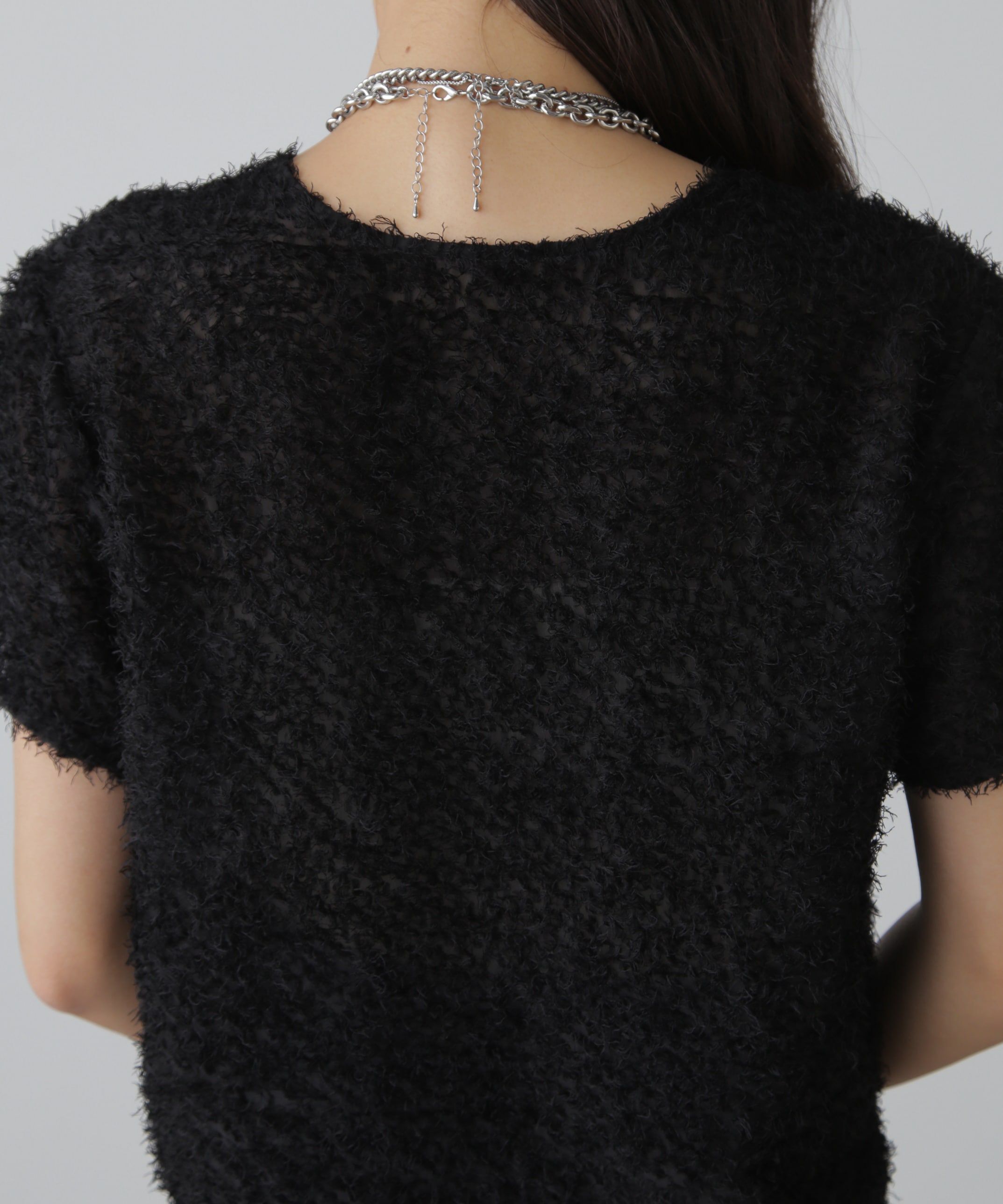  「フロントボタンカットジャガードブラウス」|シャツ・ブラウス|