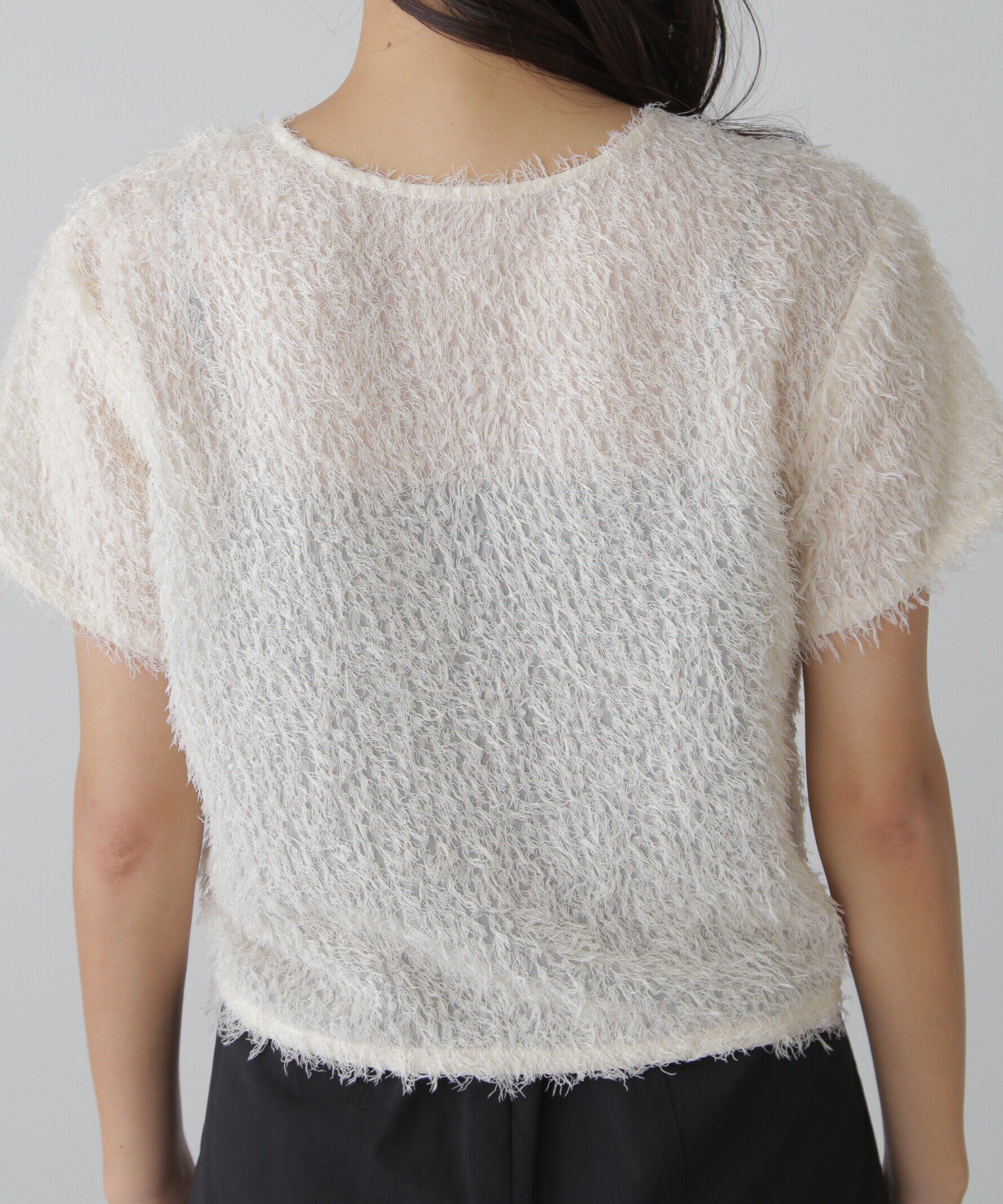  「フロントボタンカットジャガードブラウス」|シャツ・ブラウス|