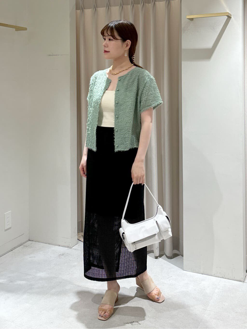  「フロントボタンカットジャガードブラウス」|シャツ・ブラウス|