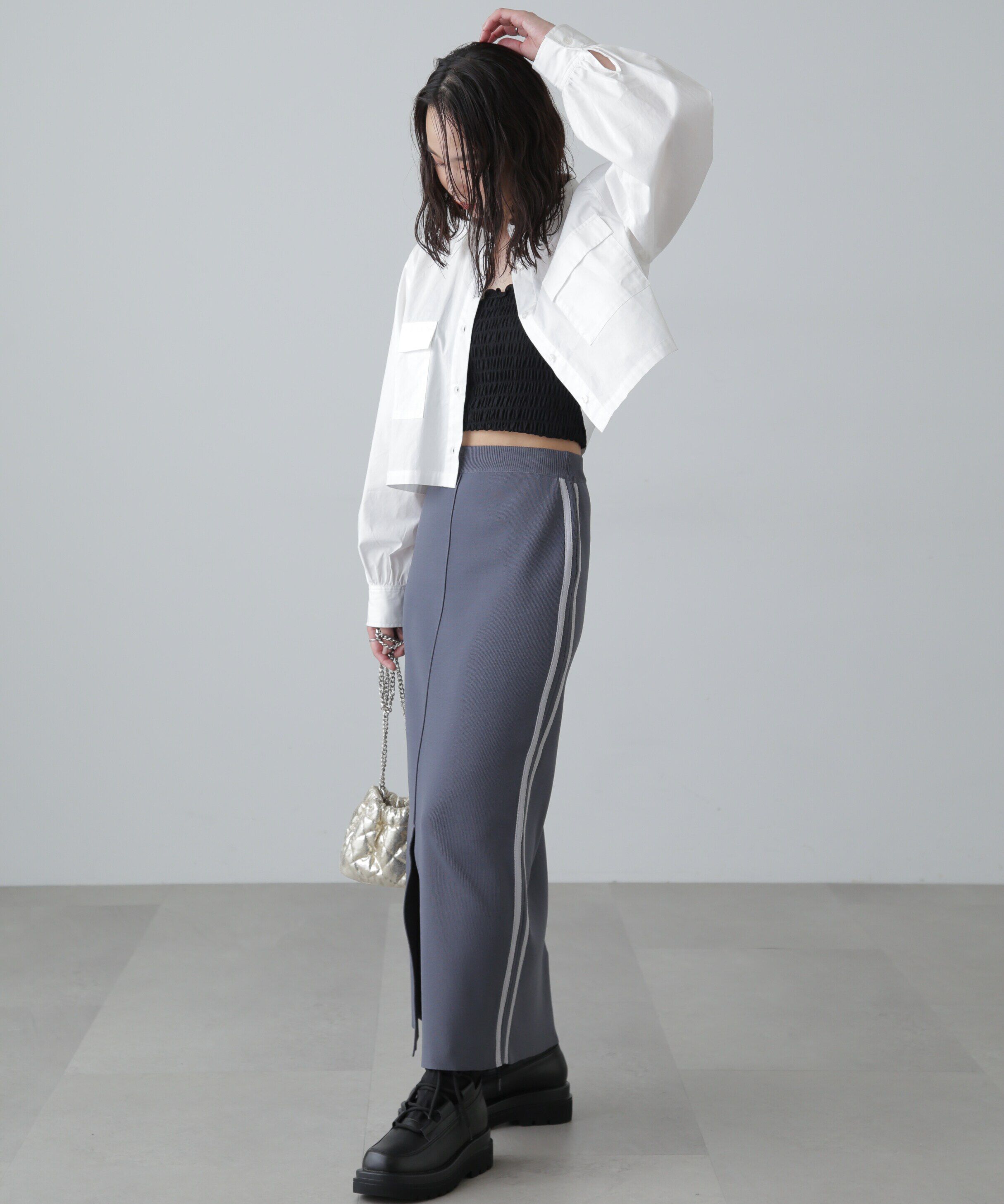  「ビッグポケットショート丈シャツ」|シャツ・ブラウス|