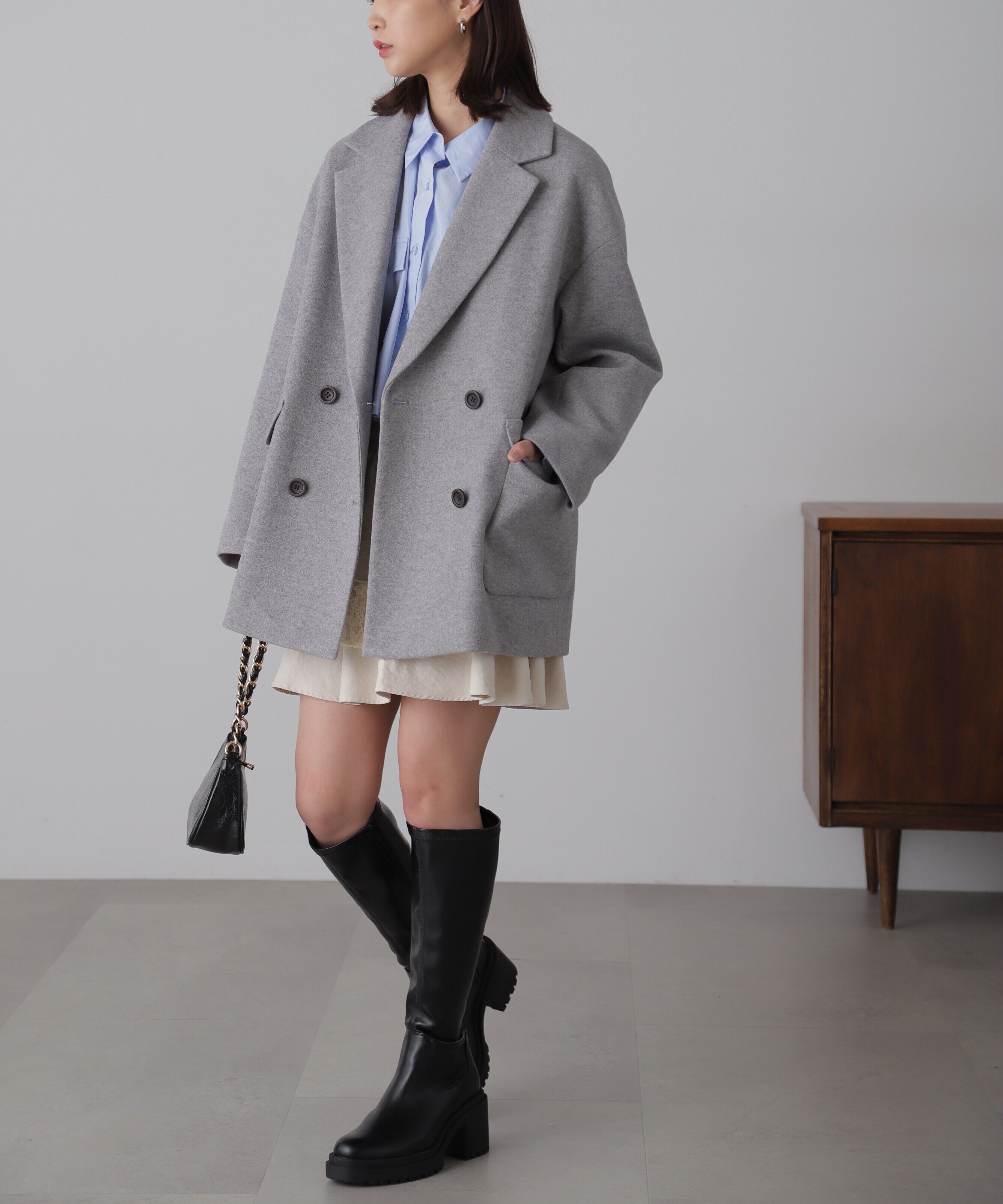  「ビッグポケットショート丈シャツ」|シャツ・ブラウス|