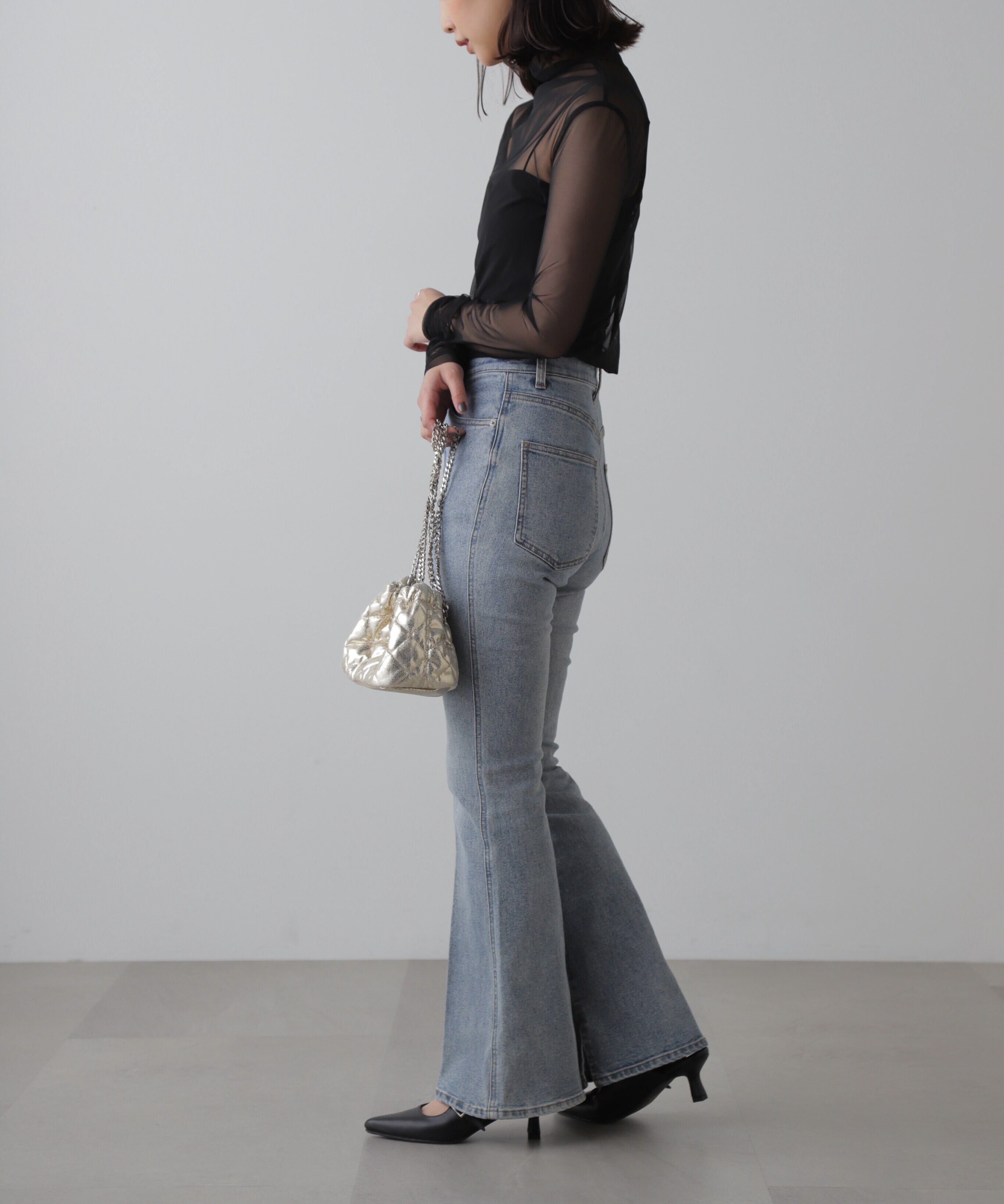  「シースルーハイネックカットソー」|Tシャツ・カットソー|