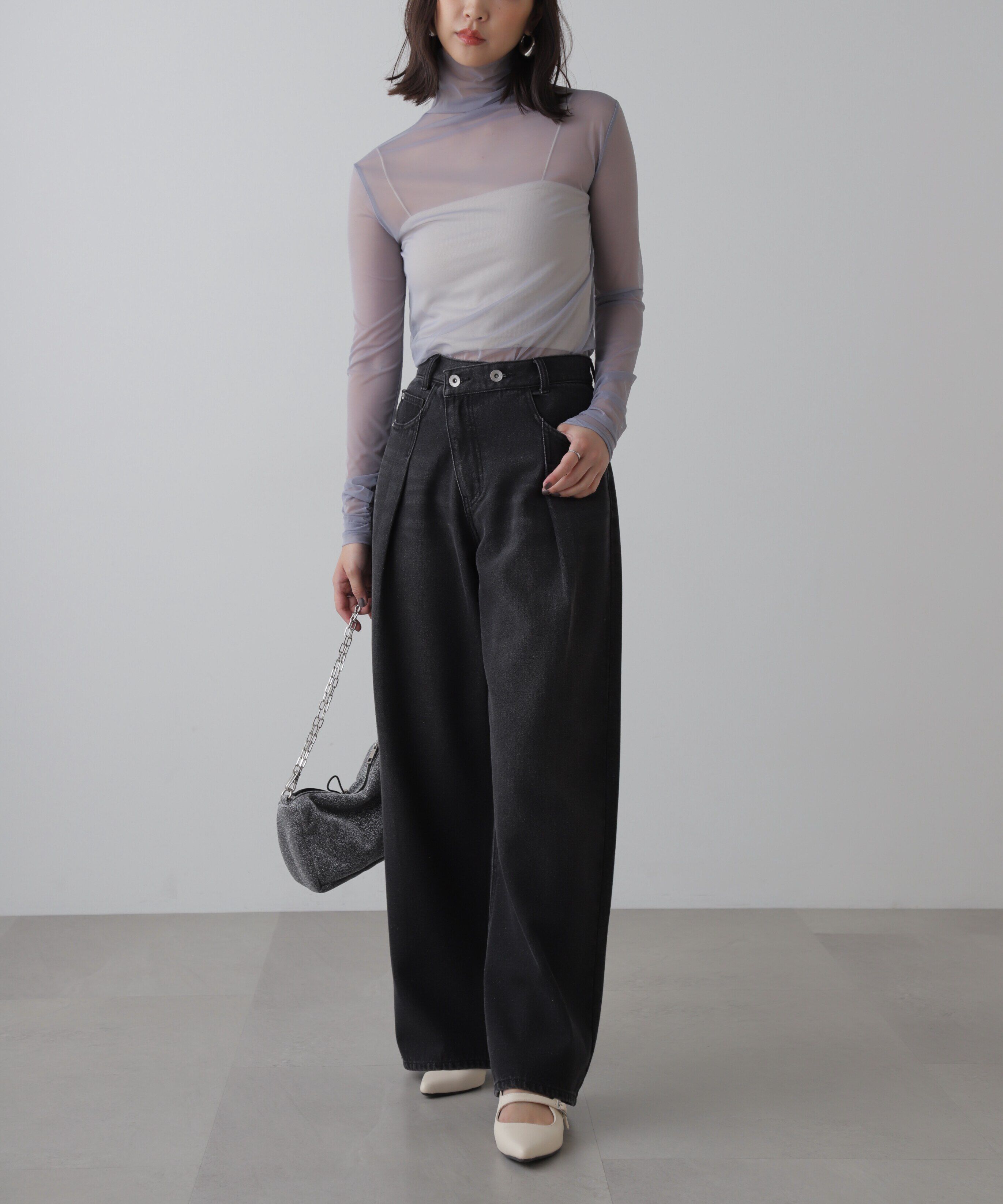  「シースルーハイネックカットソー」|Tシャツ・カットソー|