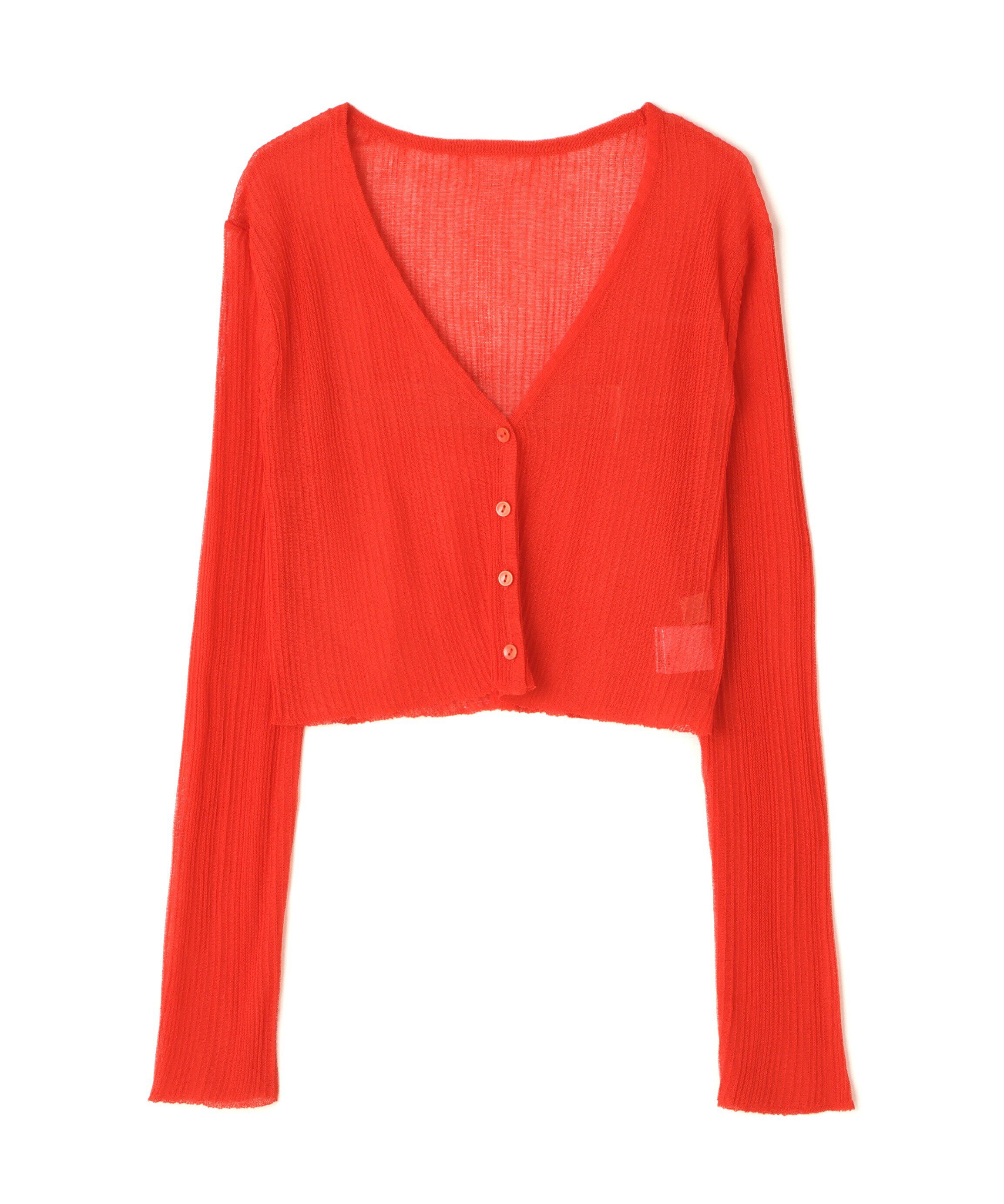  「シアーVネックコンパクトニットカーディガン」|ニット・セーター|