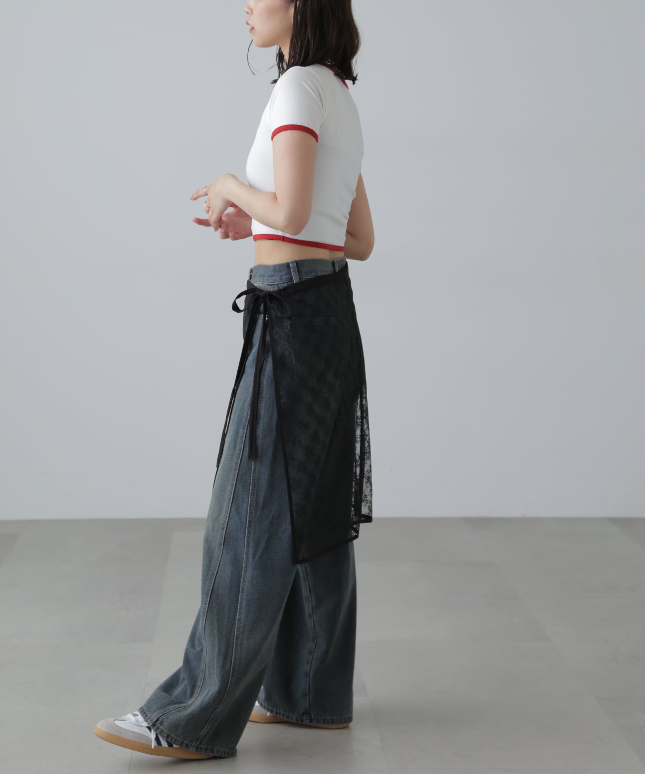  「レースラップレイヤードスカート」|スカート|