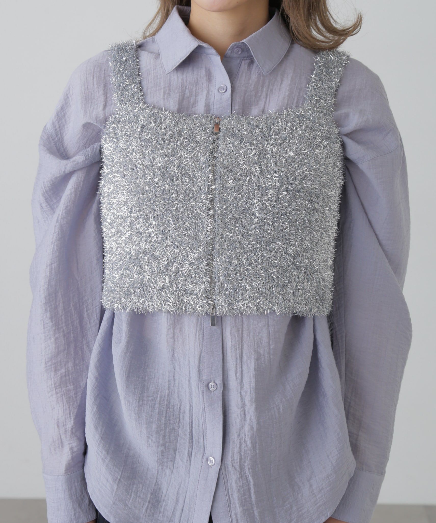  「シャギーラメニットビスチェ」|ニット・セーター|