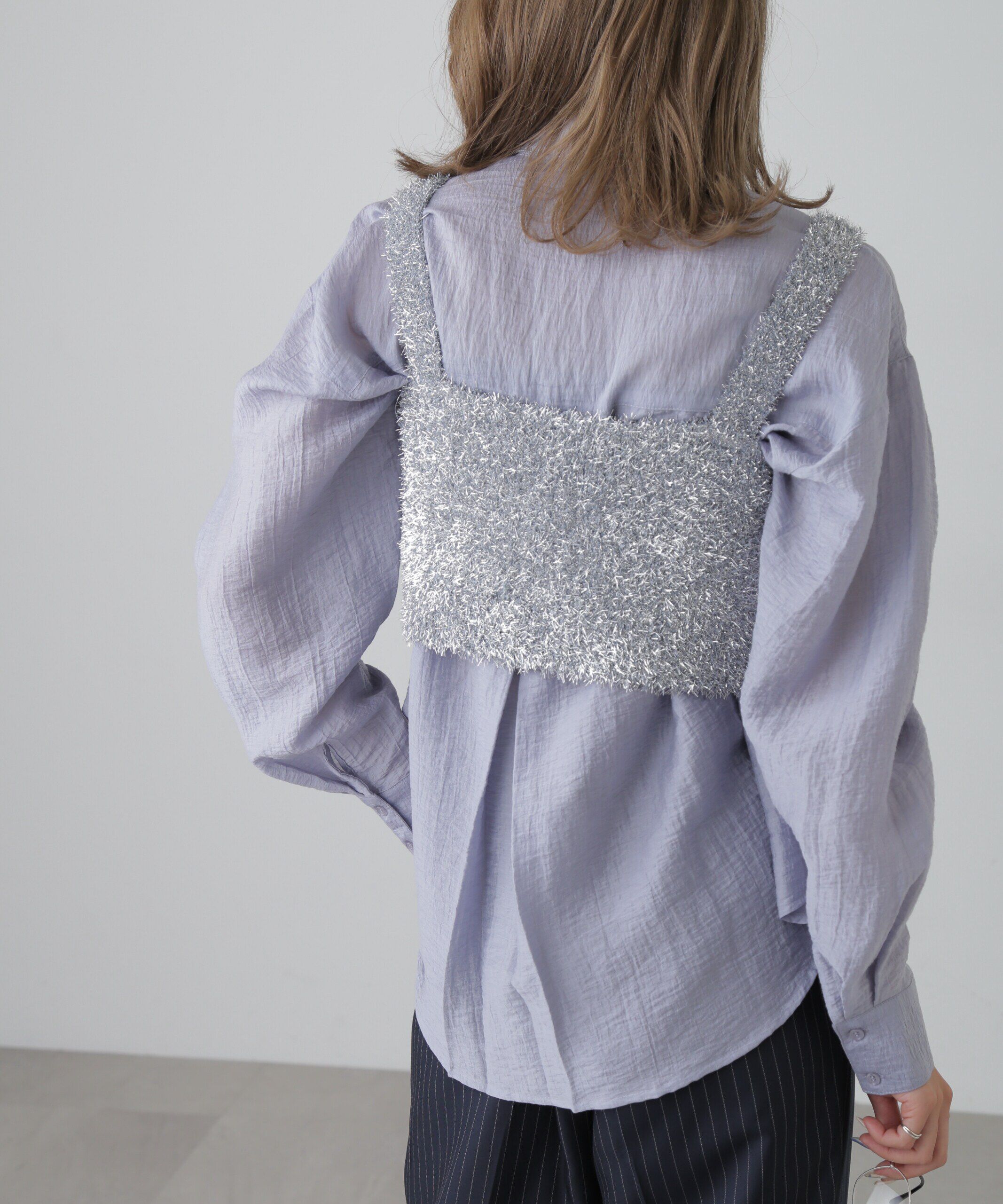  「シャギーラメニットビスチェ」|ニット・セーター|