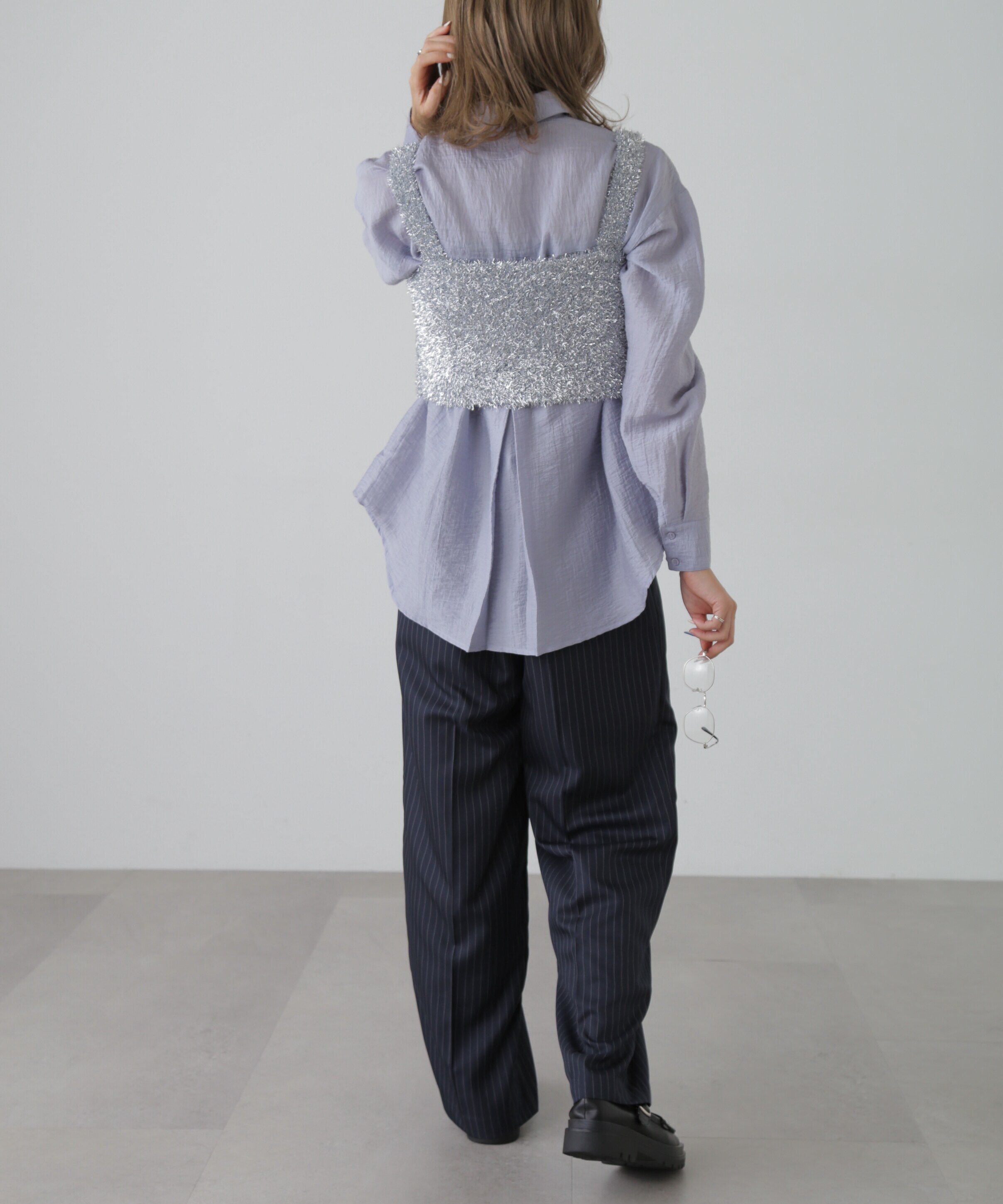  「シャギーラメニットビスチェ」|ニット・セーター|