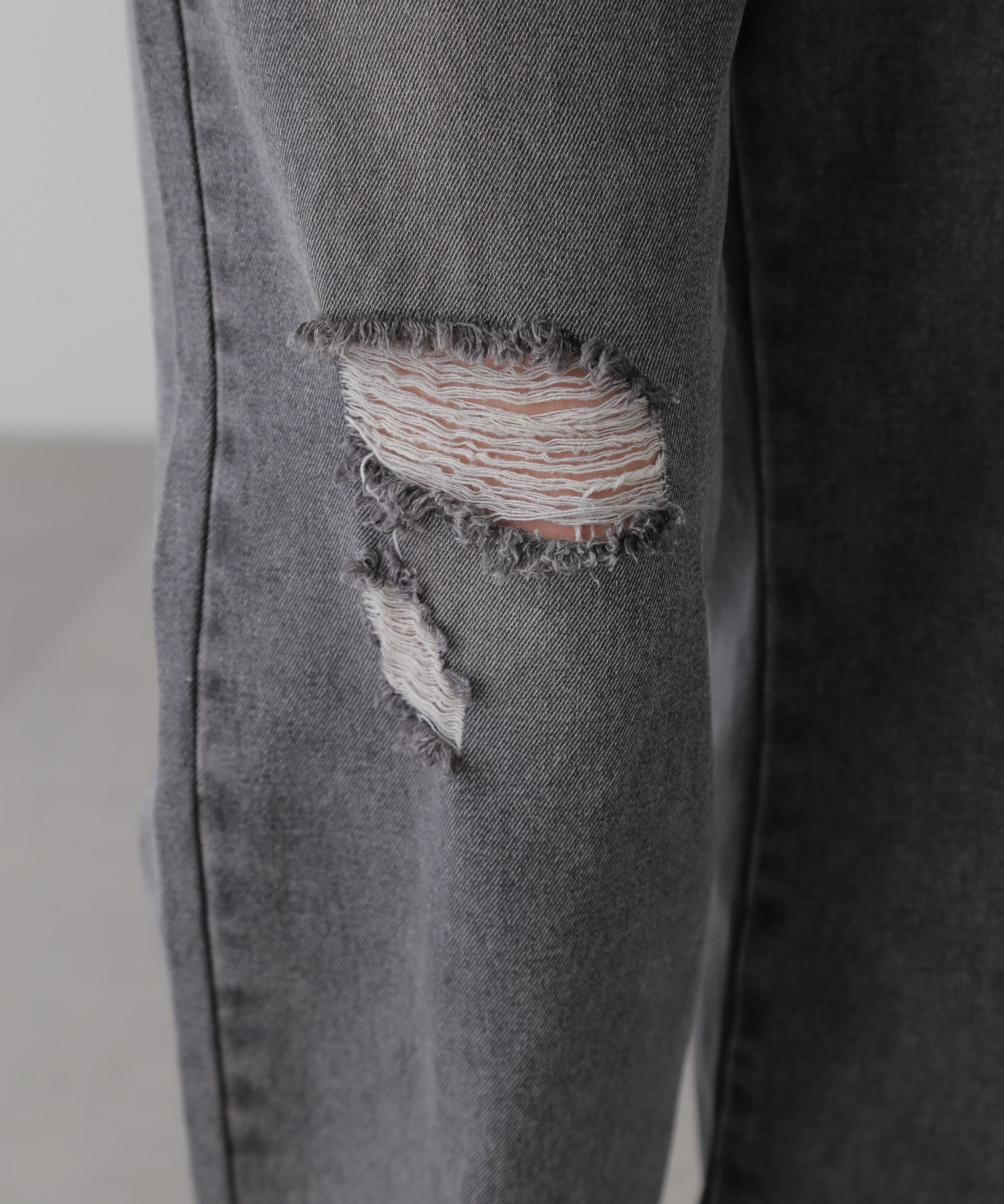  「ストレートワイドクラッシュデニムパンツ」|その他|