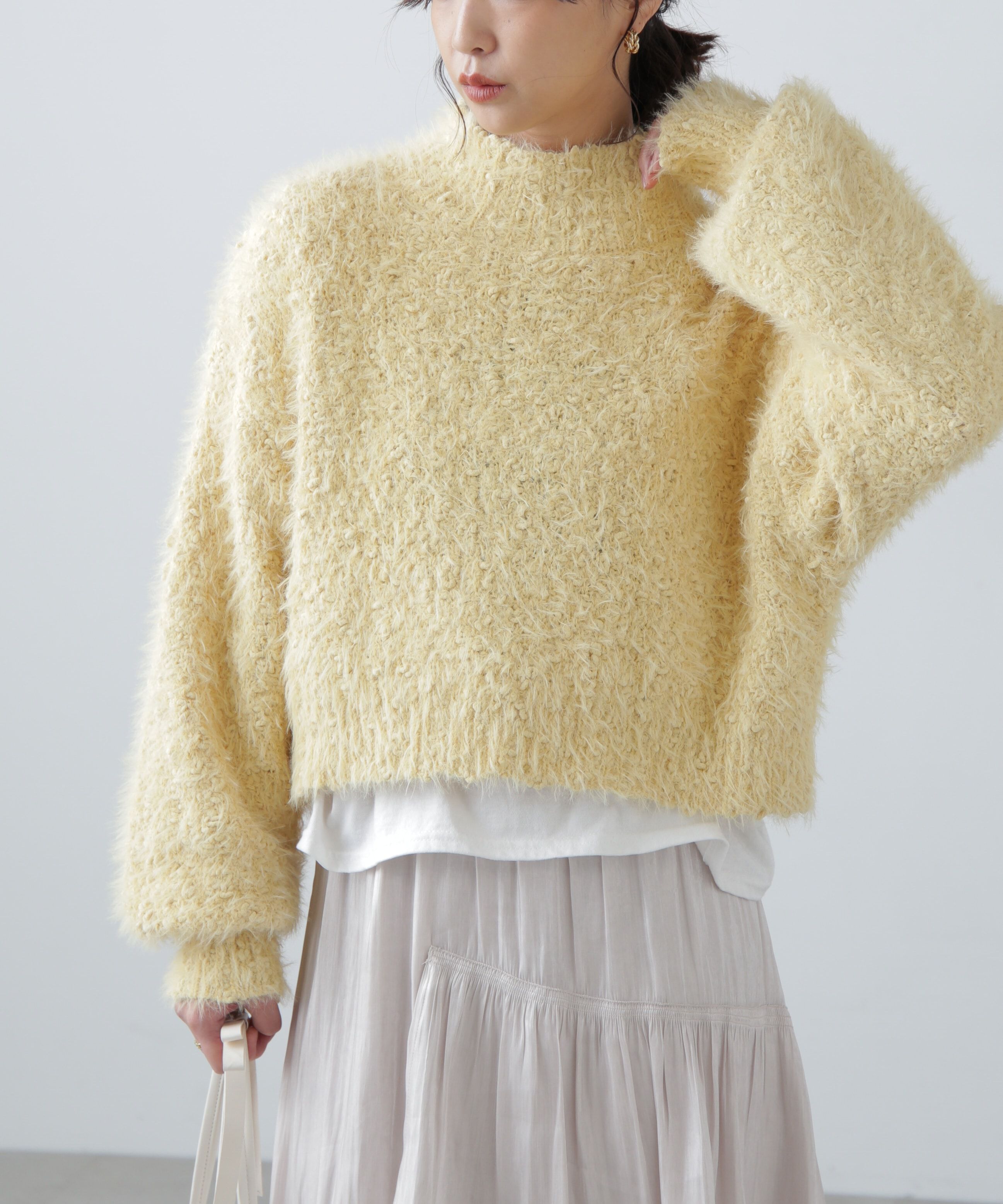  「フェザーモールポップコーンミックスニット」|ニット・セーター|