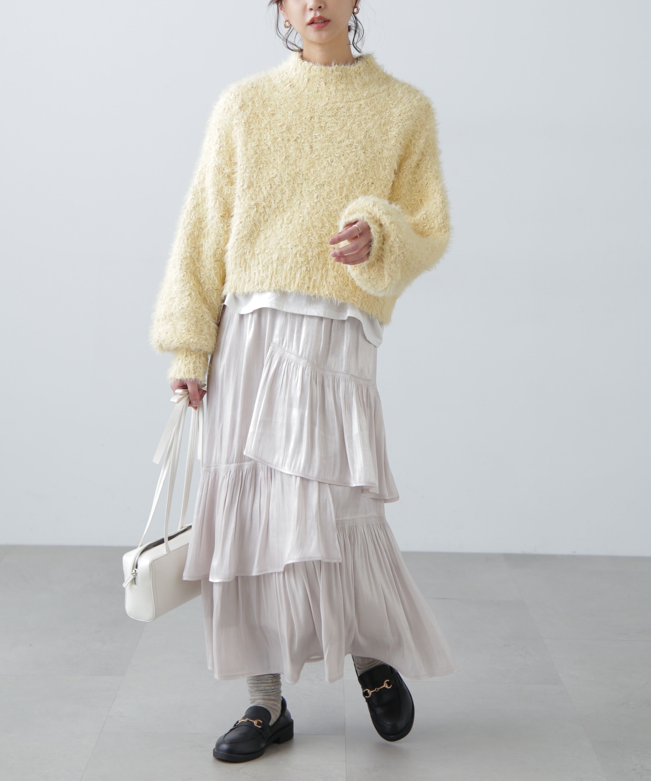  「フェザーモールポップコーンミックスニット」|ニット・セーター|