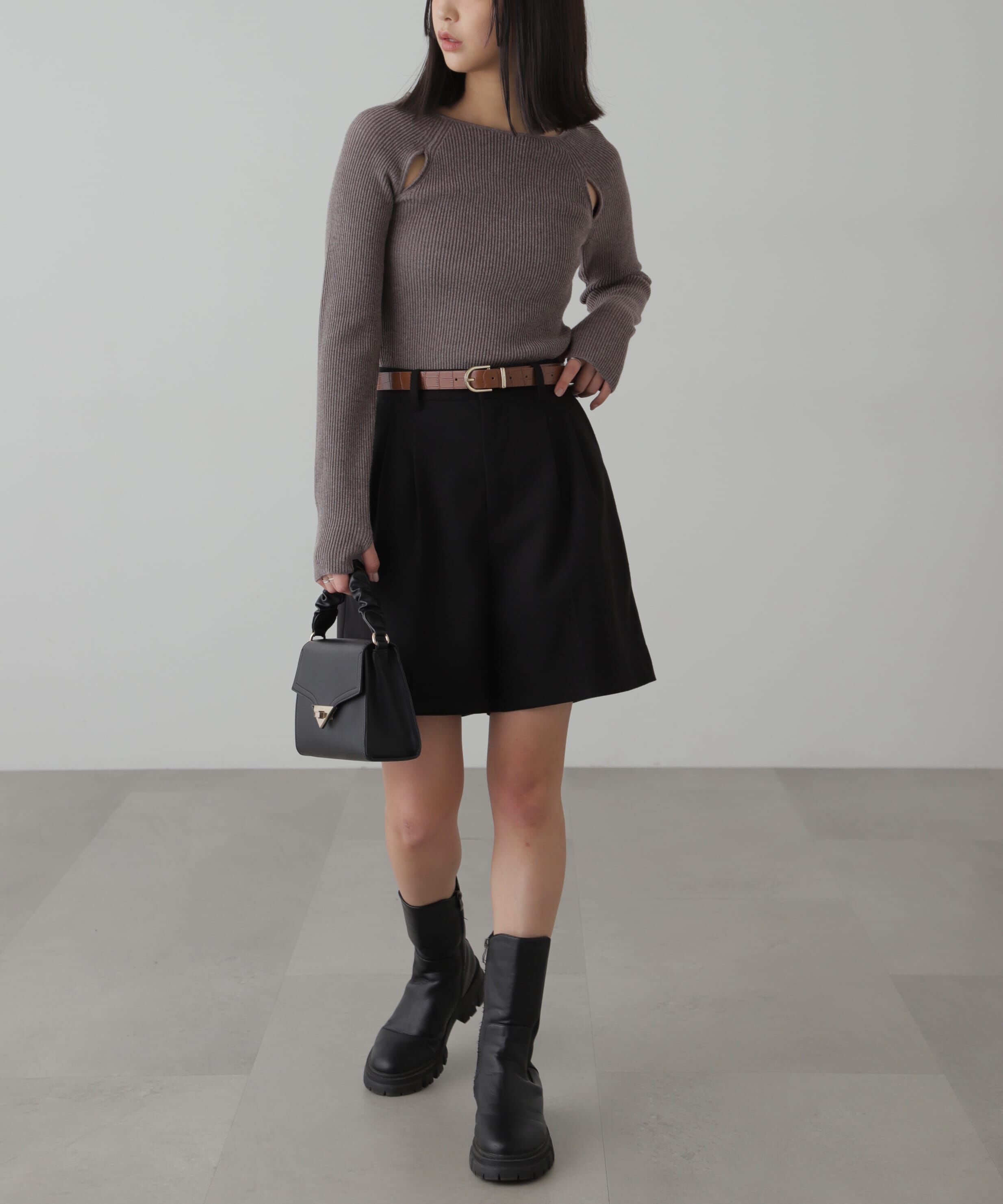  「クルーネックカッティングニット」|ニット・セーター|