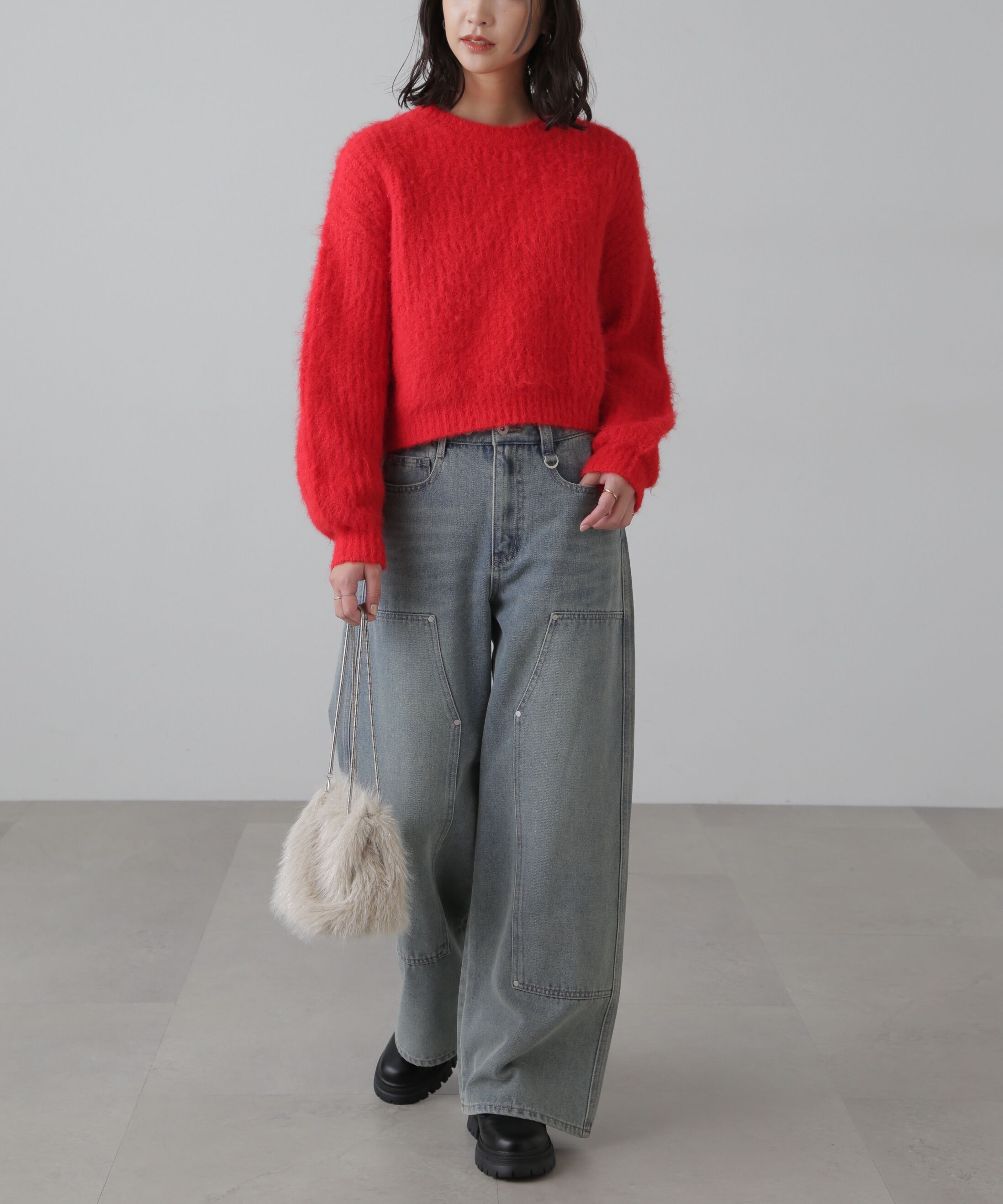  「ダブルニーワイドデニムパンツ」|その他|