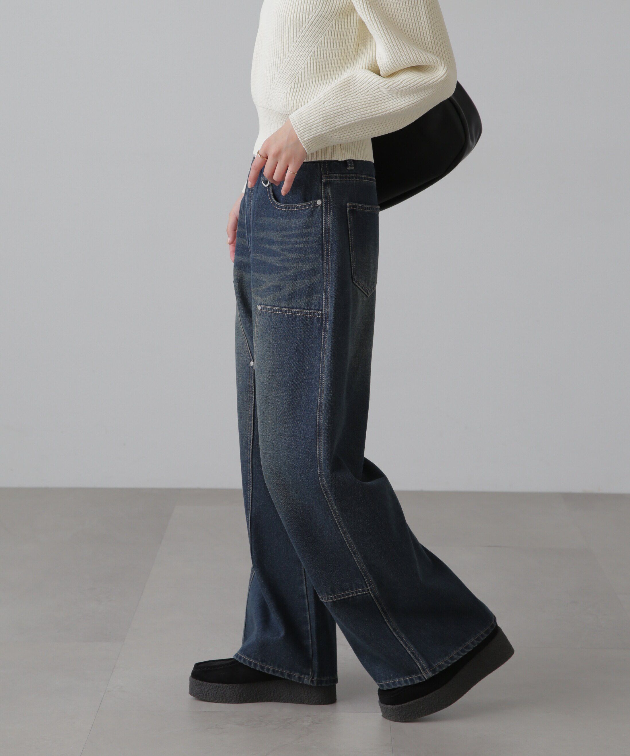  「ダブルニーワイドデニムパンツ」|その他|