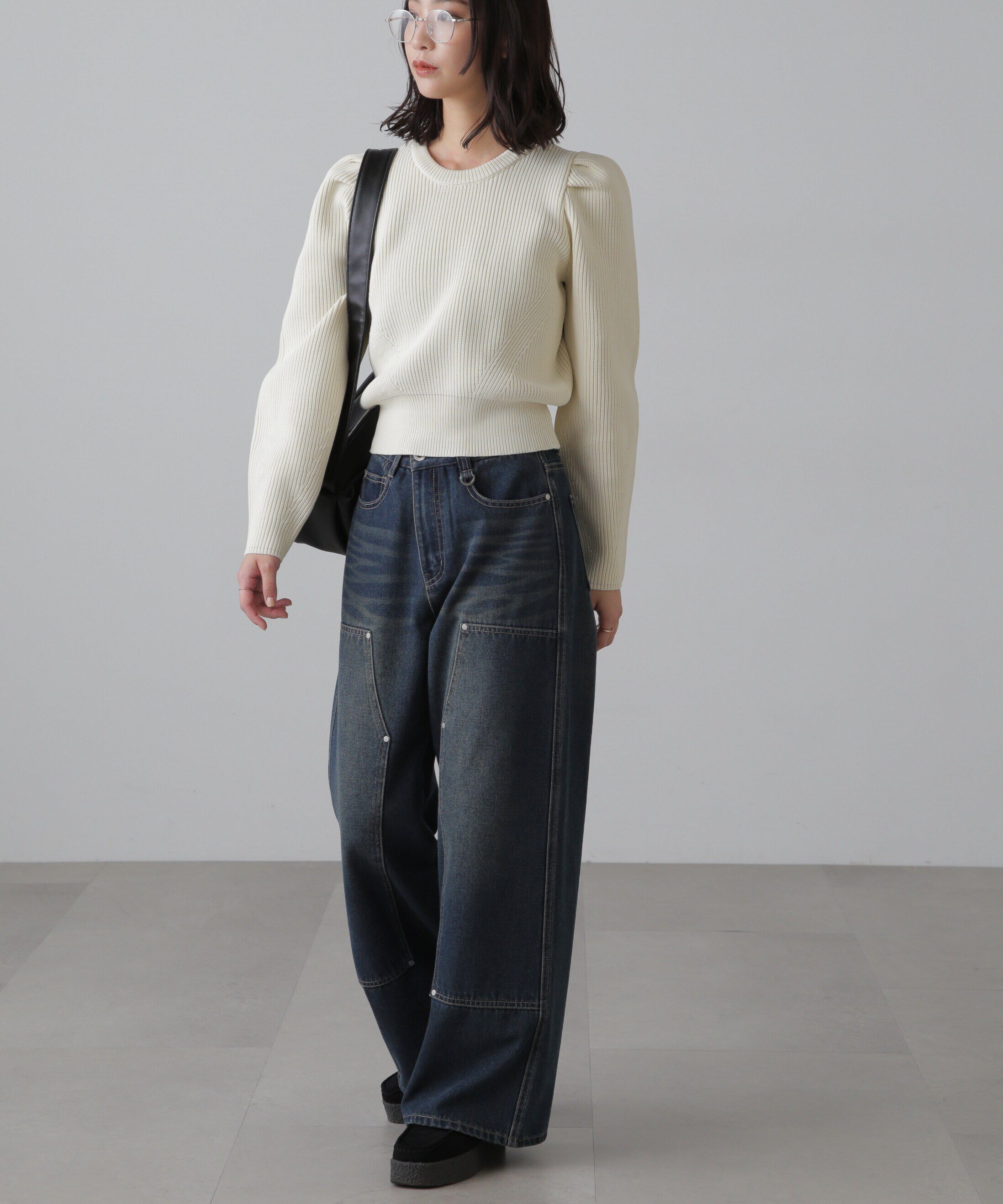  「ダブルニーワイドデニムパンツ」|その他|