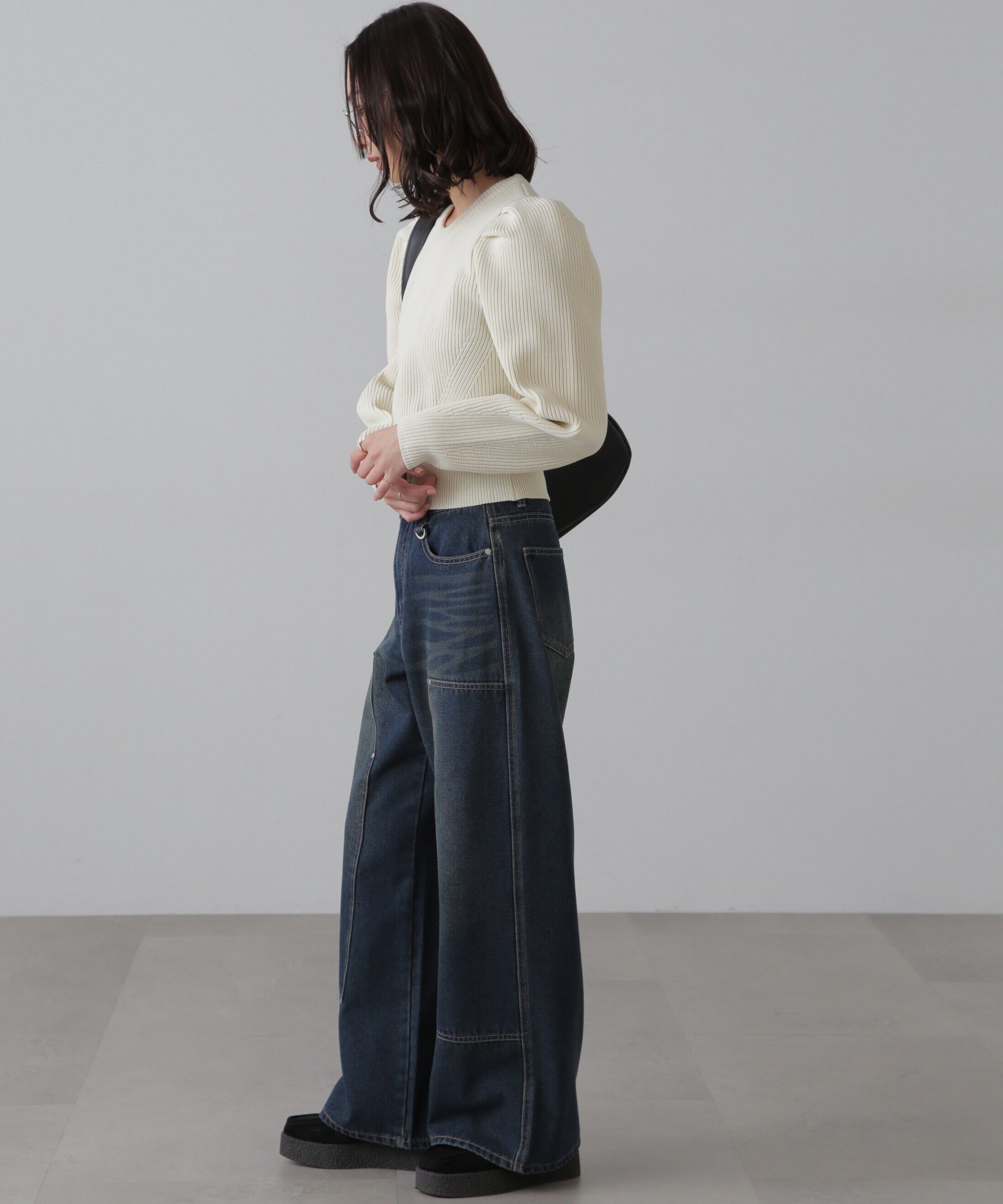  「ダブルニーワイドデニムパンツ」|その他|