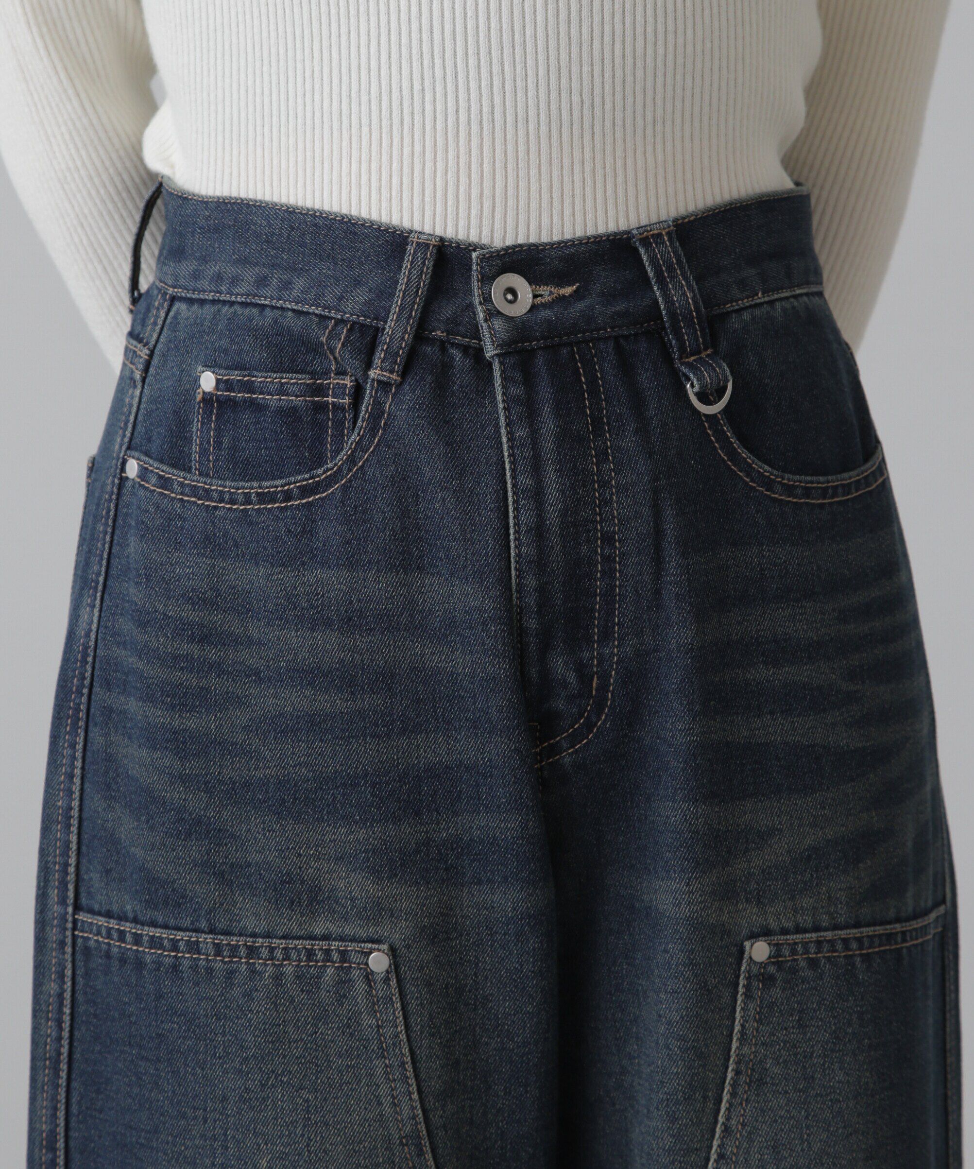  「ダブルニーワイドデニムパンツ」|その他|