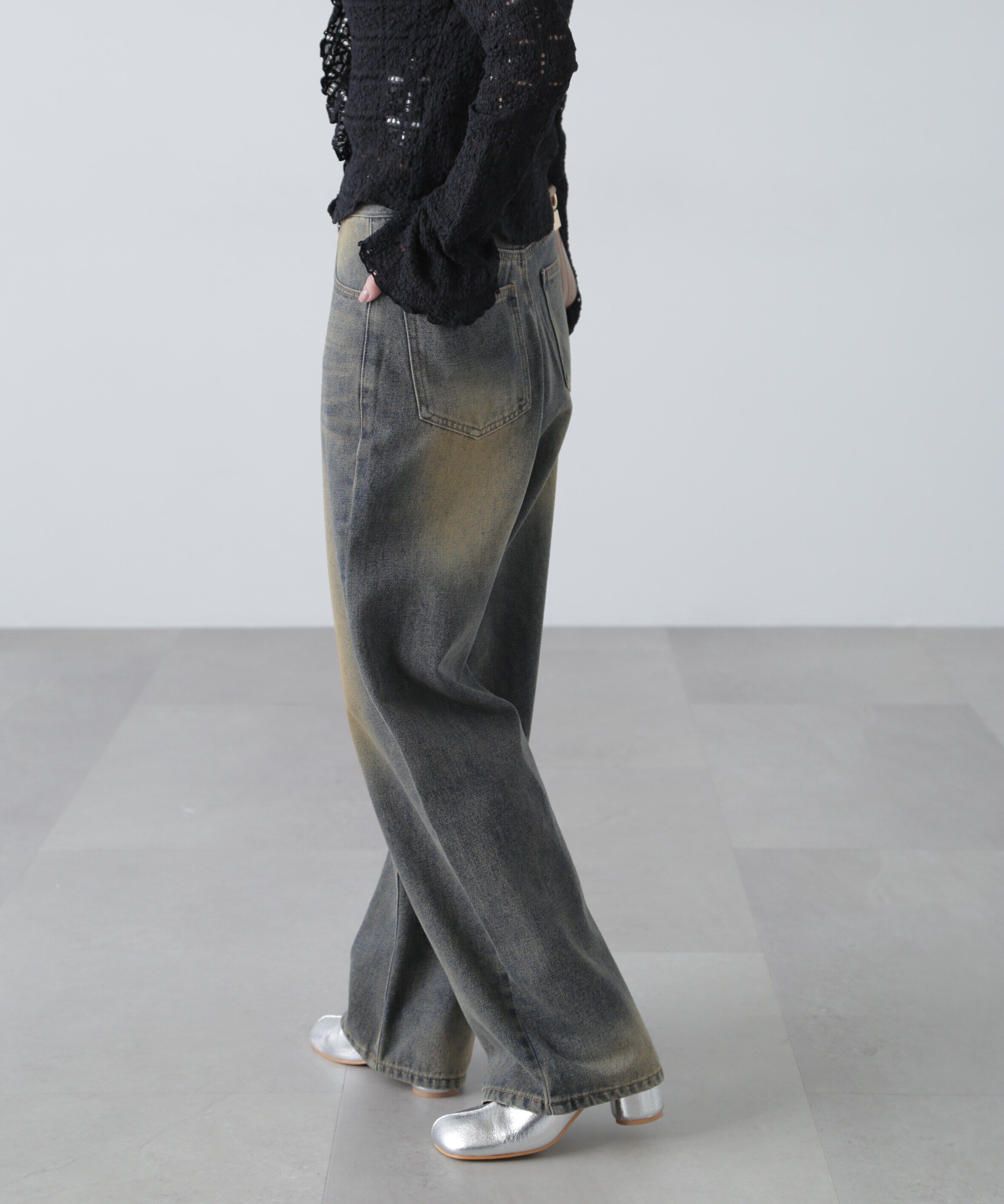  「ブラストオーバーダイワイドストレートデニムパンツ」|その他|