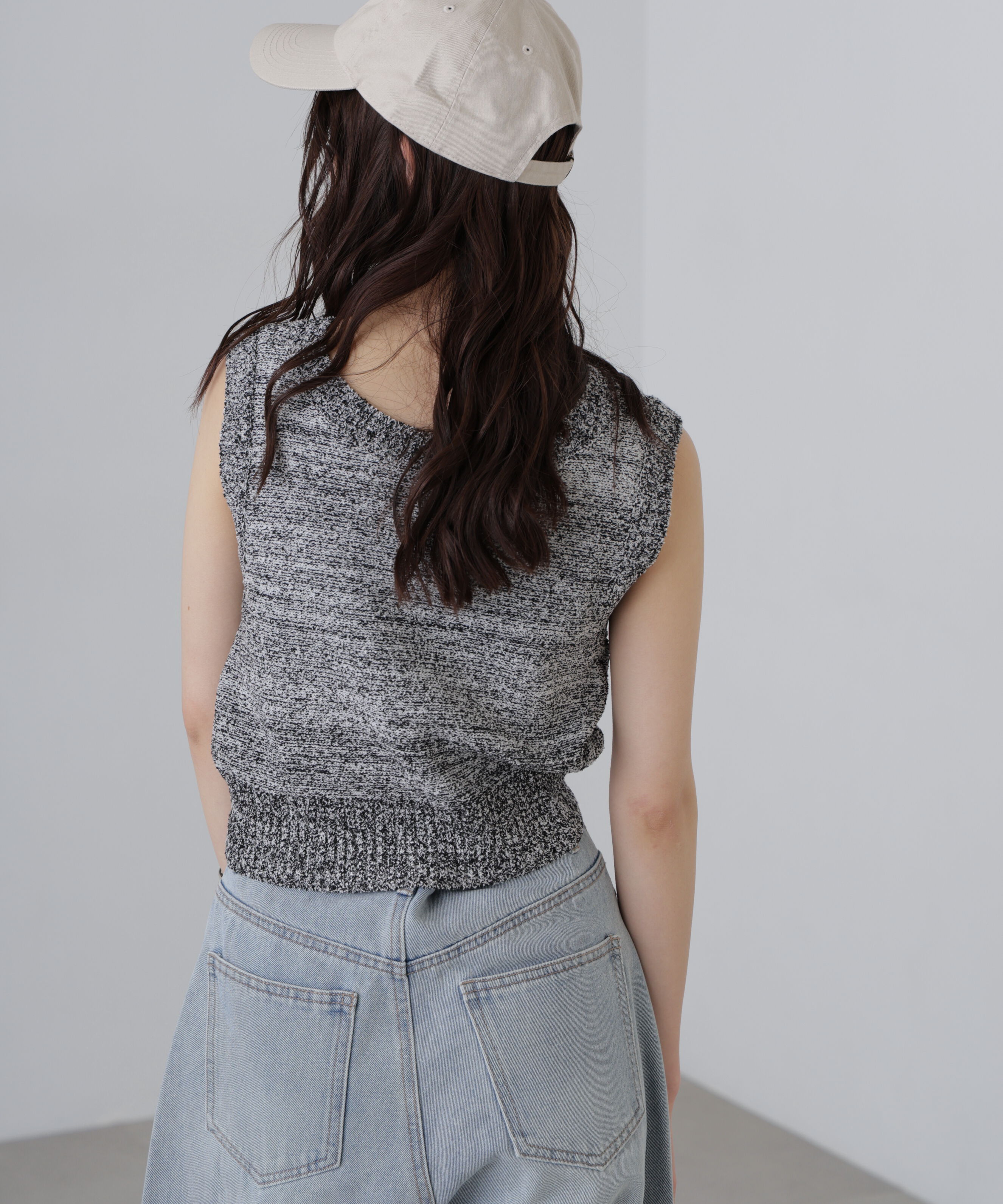  「前後２ＷＡＹショートベスト」|ニット・セーター|