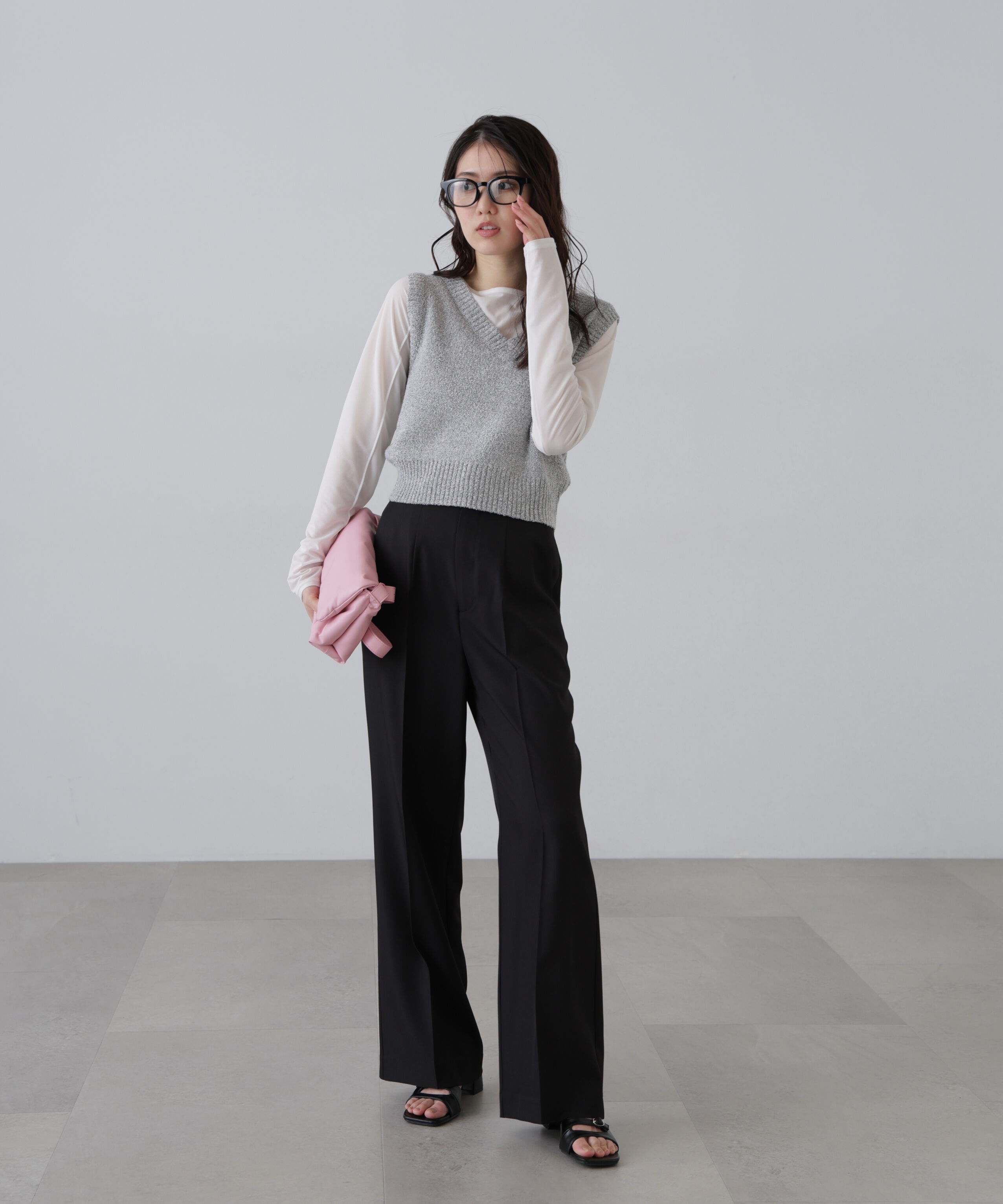  「前後２ＷＡＹショートベスト」|ニット・セーター|