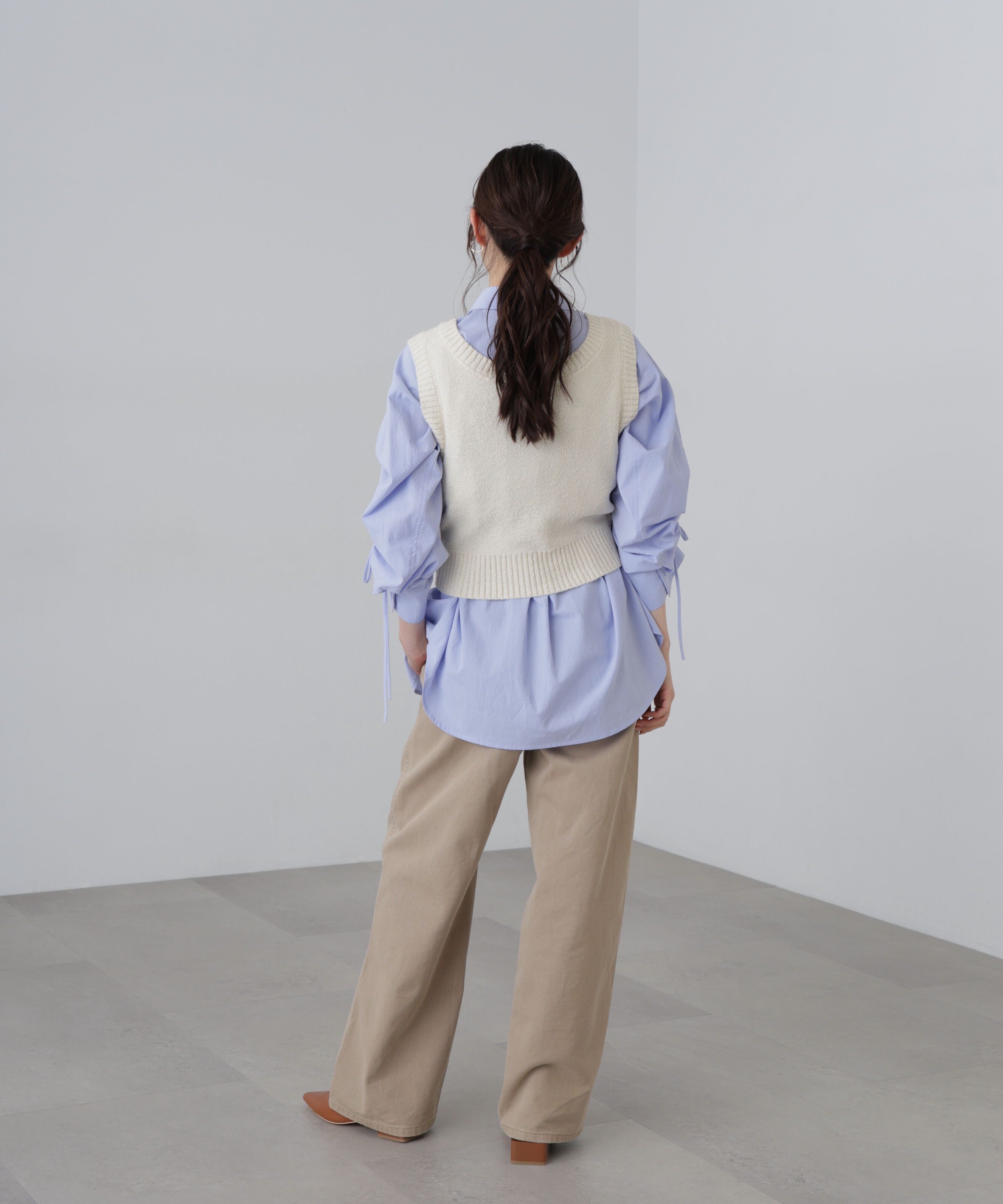  「前後２ＷＡＹショートベスト」|ニット・セーター|