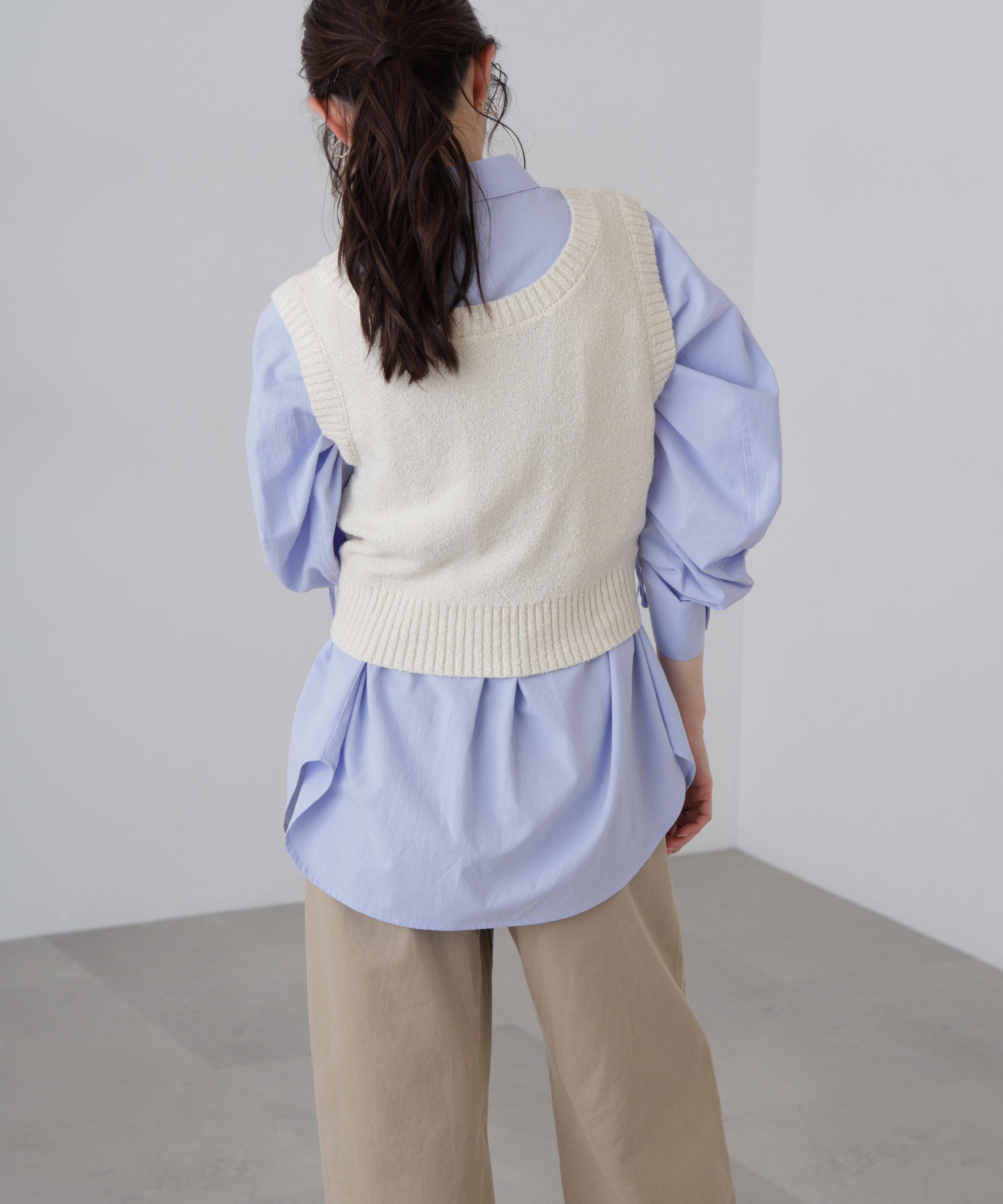  「前後２ＷＡＹショートベスト」|ニット・セーター|