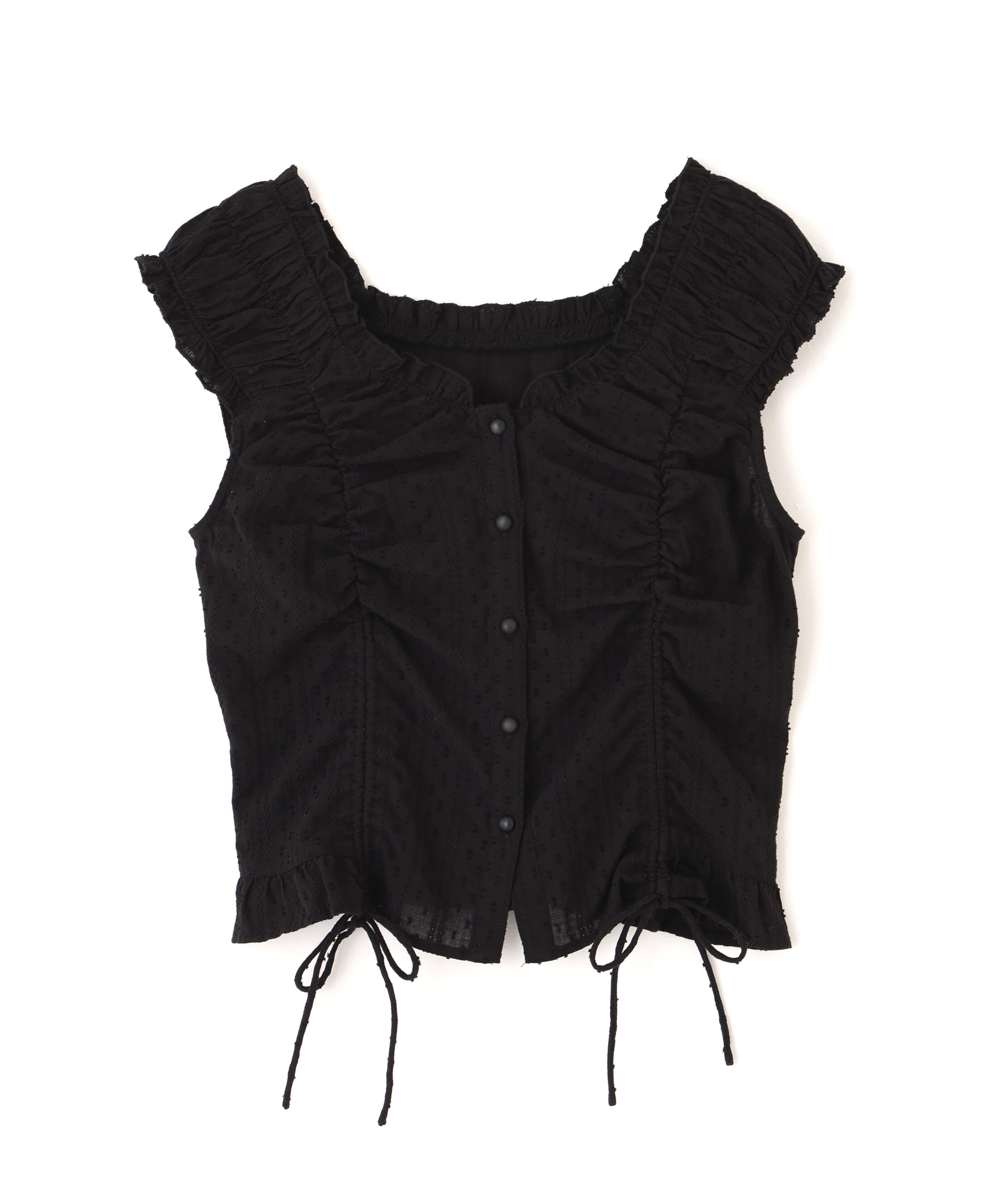  「ドロストリボンフレンチブラウス」|シャツ・ブラウス|