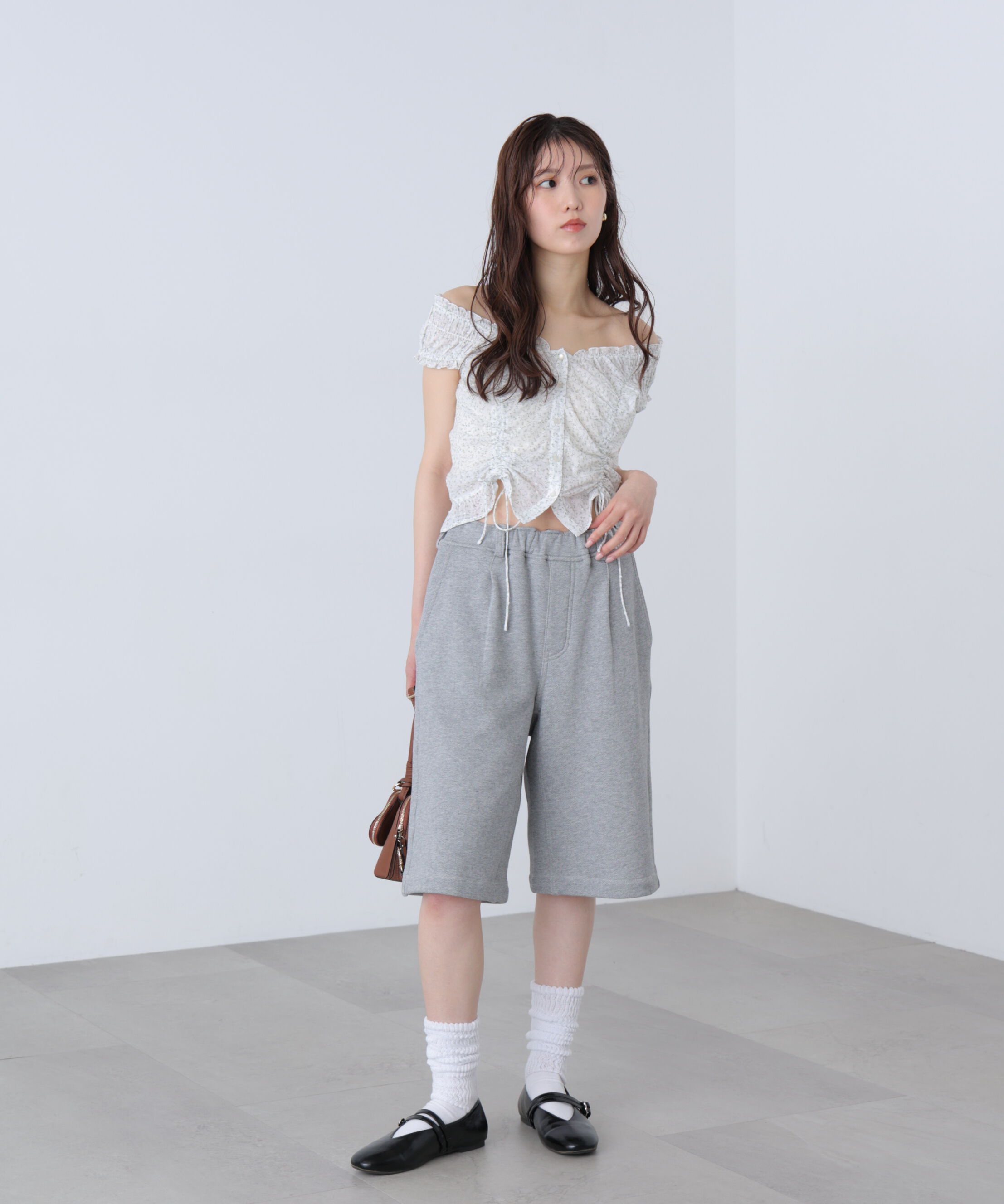  「ドロストリボンフレンチブラウス」|シャツ・ブラウス|