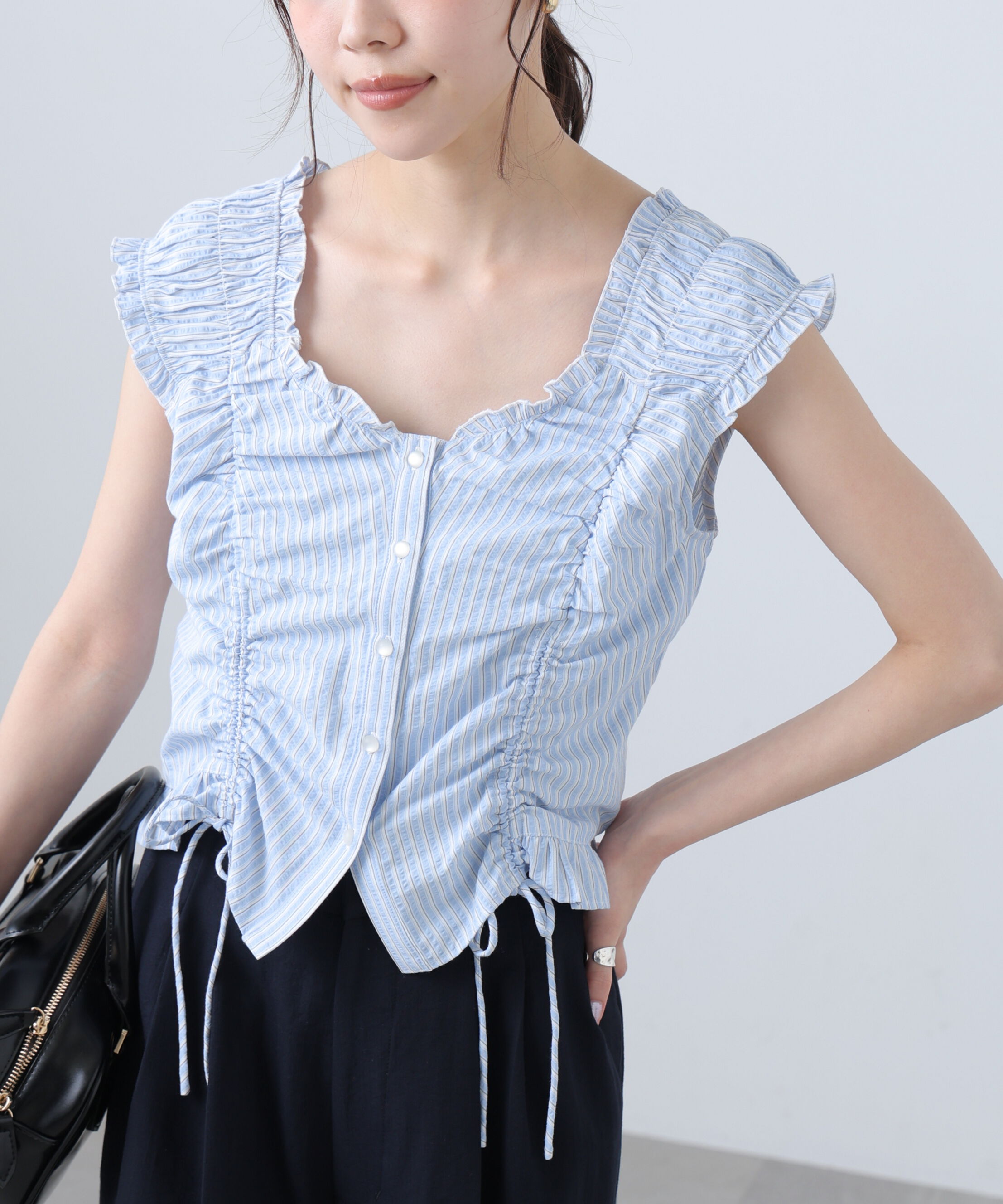  「ドロストリボンフレンチブラウス」|シャツ・ブラウス|サックススト 2