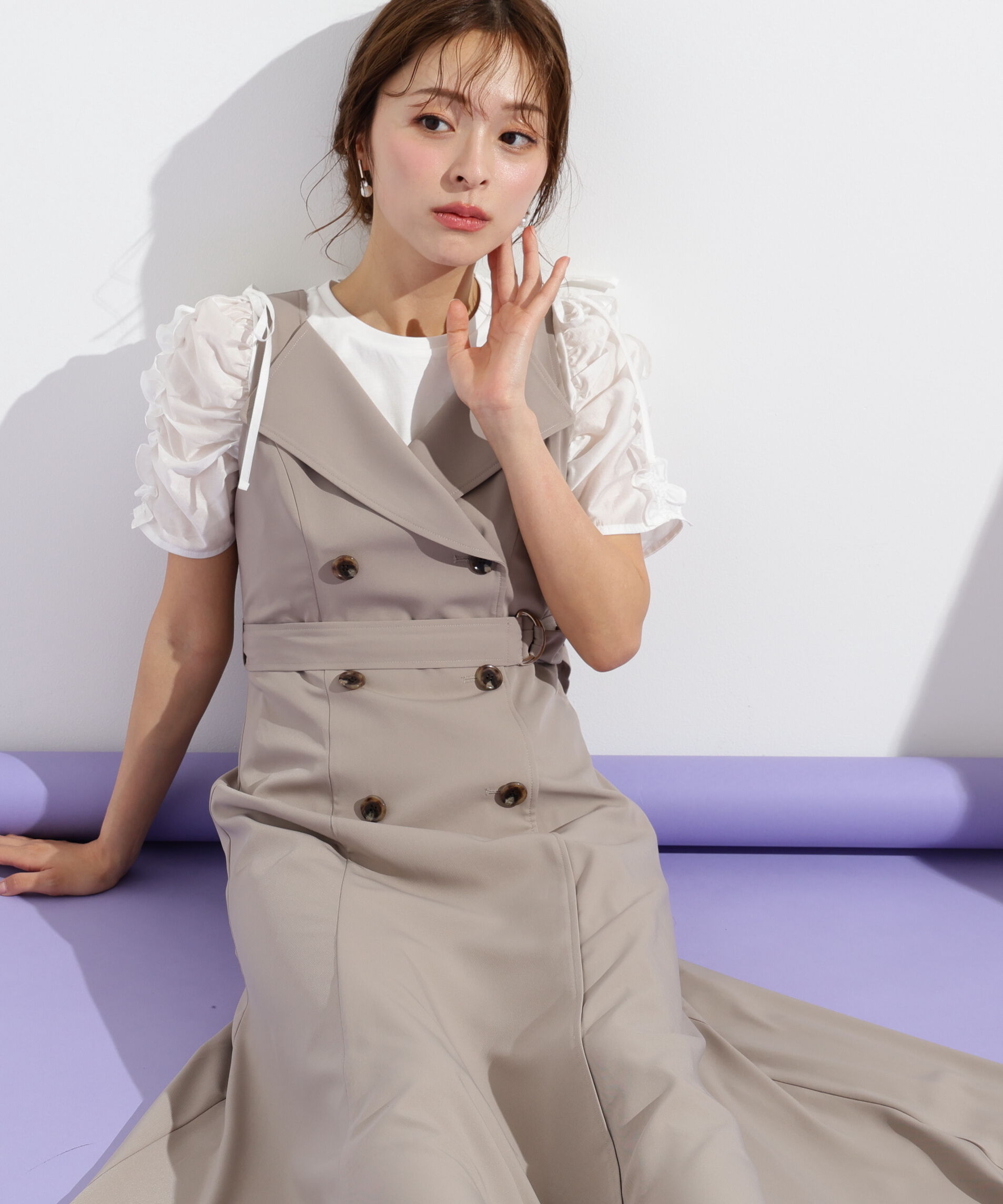  「トレンチディティールジャンスカ」|ワンピース|