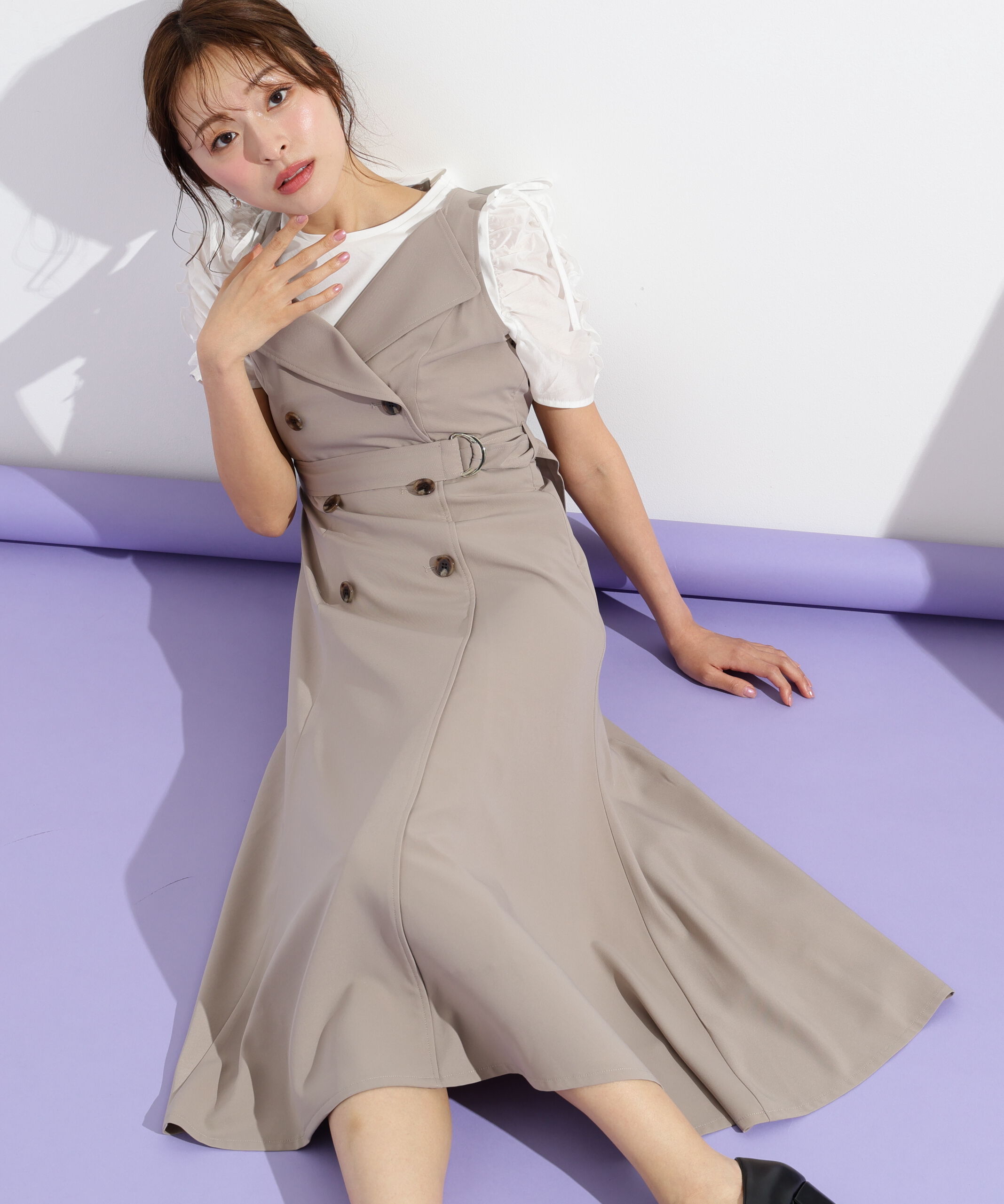  「トレンチディティールジャンスカ」|ワンピース|