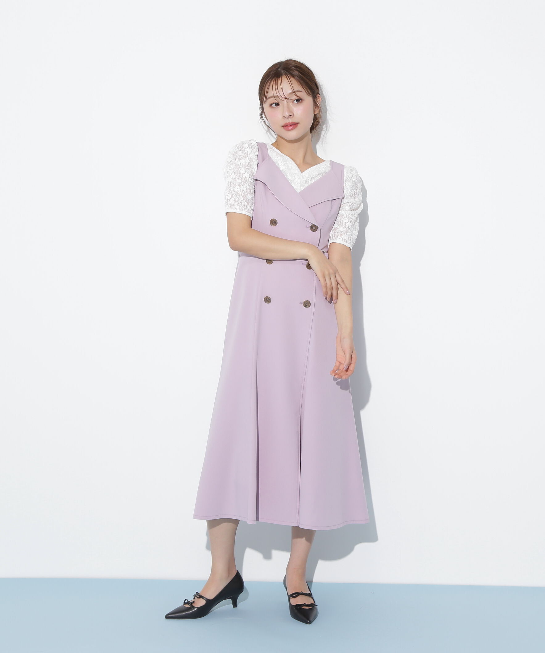  「トレンチディティールジャンスカ」|ワンピース|ラベンダー