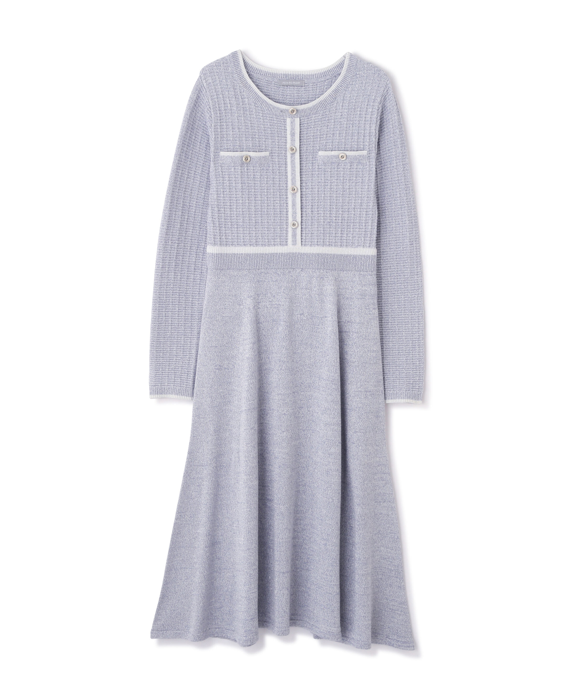  「ラメツイード配色ニットワンピース」|ワンピース|