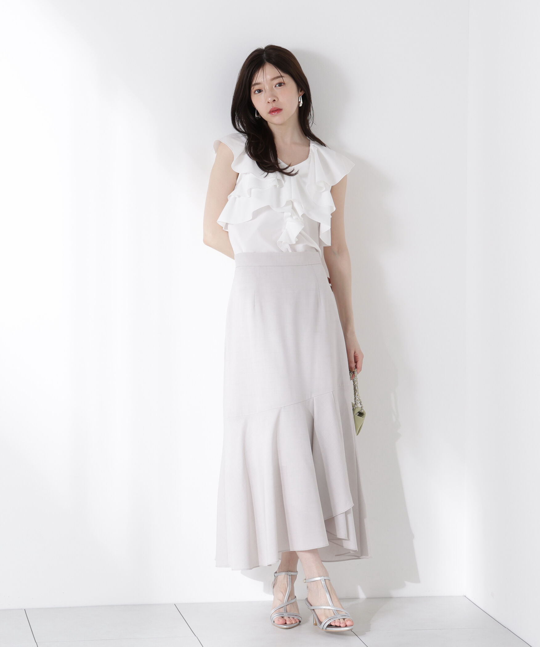 PROPORTION BODY DRESSING「アシメフリルマーメイドスカート」|スカート|グレー