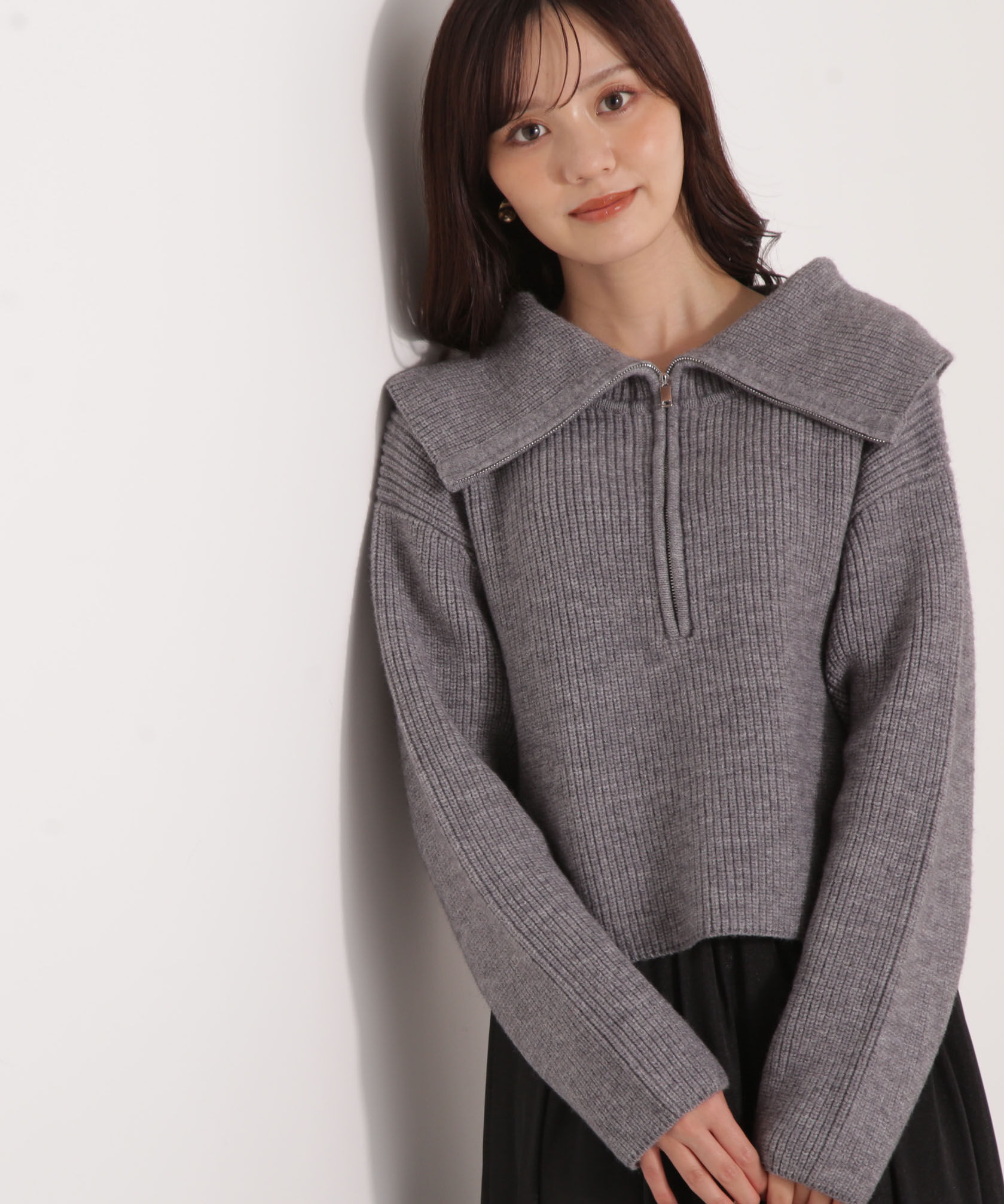 PROPORTION BODY DRESSING「ビッグカラー畔ニット 25AW」|ニット・セーター|