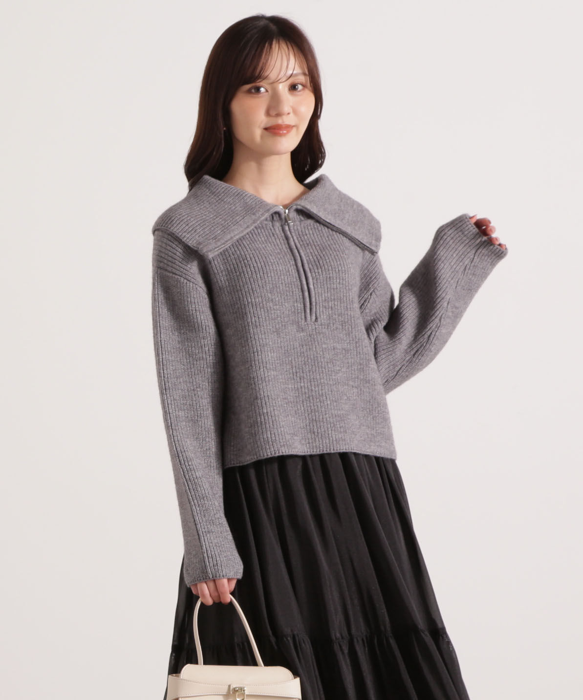 PROPORTION BODY DRESSING「ビッグカラー畔ニット 25AW」|ニット・セーター|