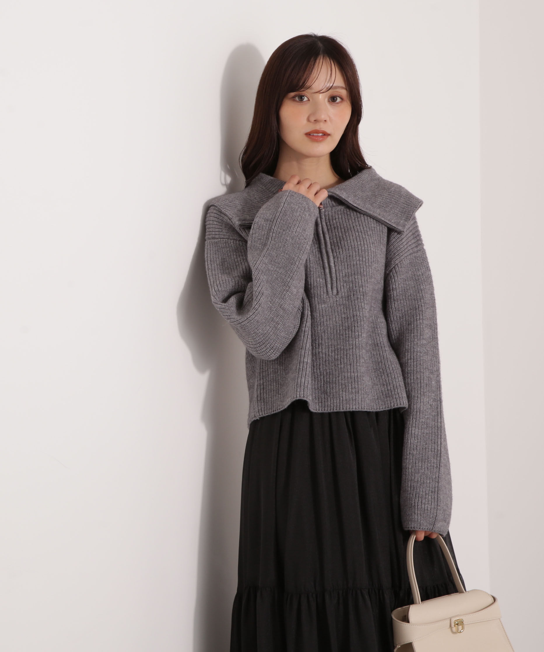 PROPORTION BODY DRESSING「ビッグカラー畔ニット 25AW」|ニット・セーター|