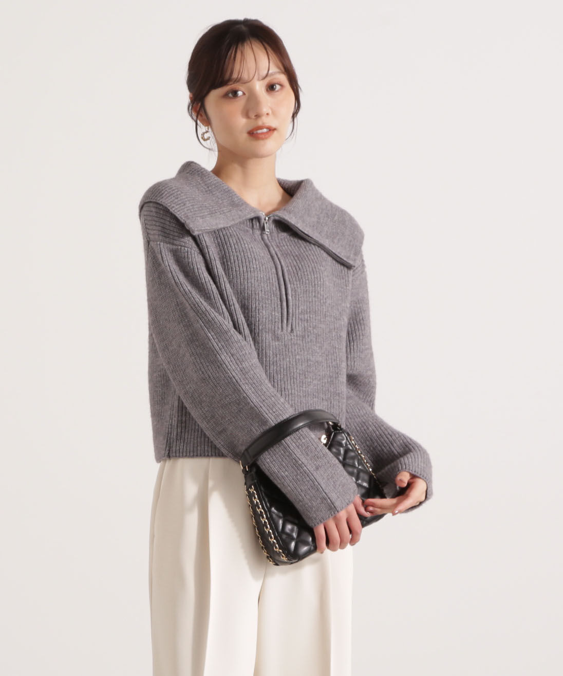 PROPORTION BODY DRESSING「ビッグカラー畔ニット 25AW」|ニット・セーター|