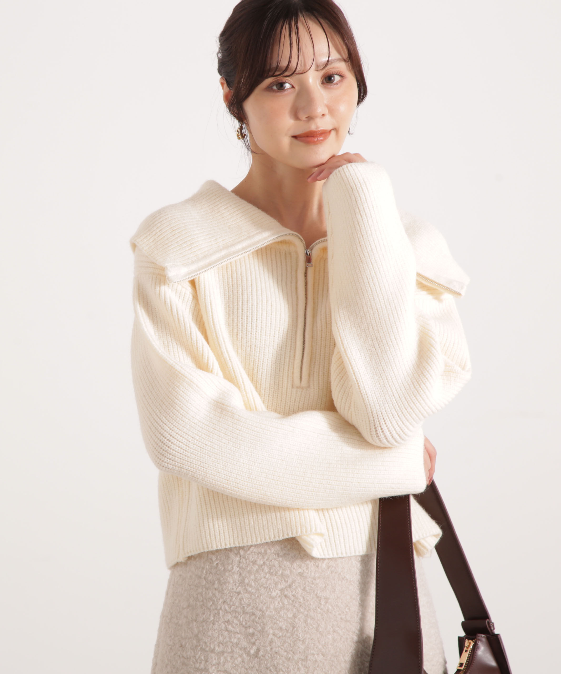 PROPORTION BODY DRESSING「ビッグカラー畔ニット 25AW」|ニット・セーター|