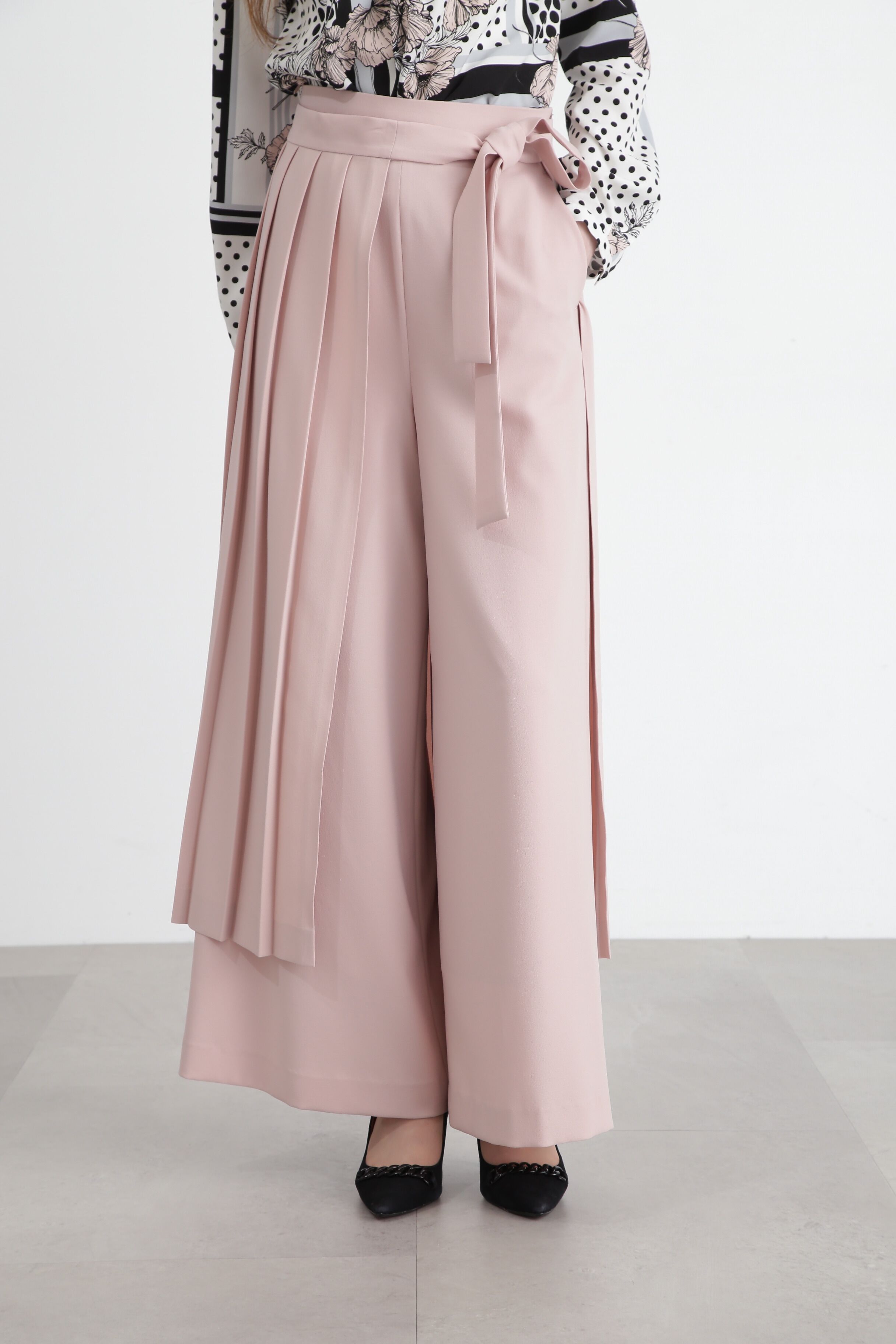  「◆プリーツレイヤードパンツ」|その他|ピンク