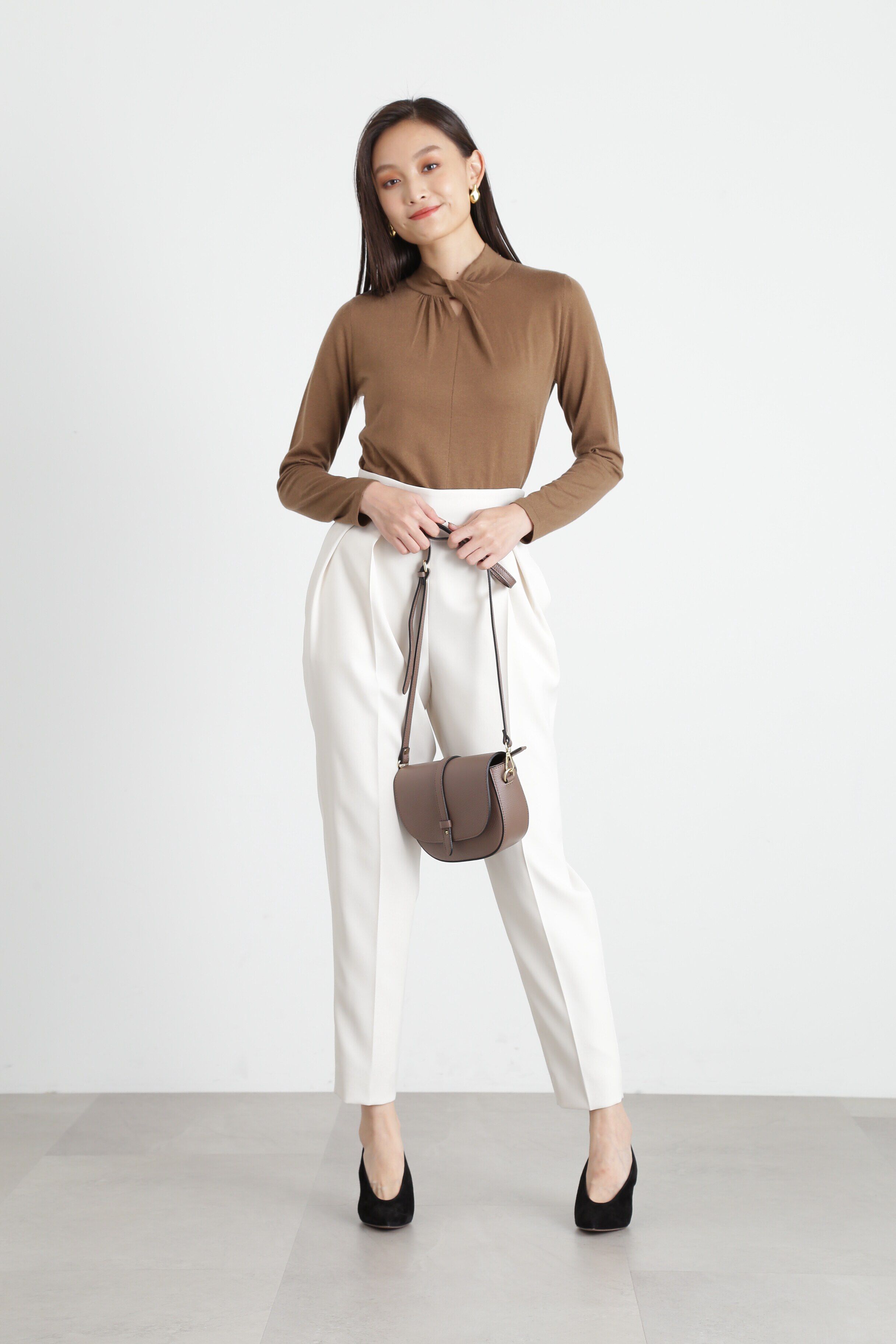  「◆タックネックニットプルオーバー」|ニット・セーター|